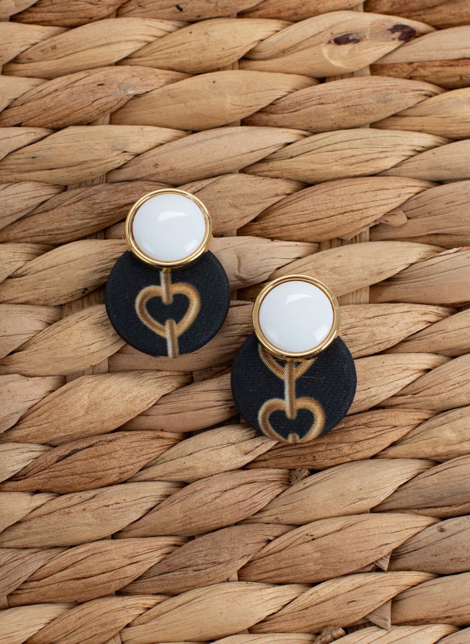 HARLEYS LOVE BLACK CIRCLE  EARRINGS