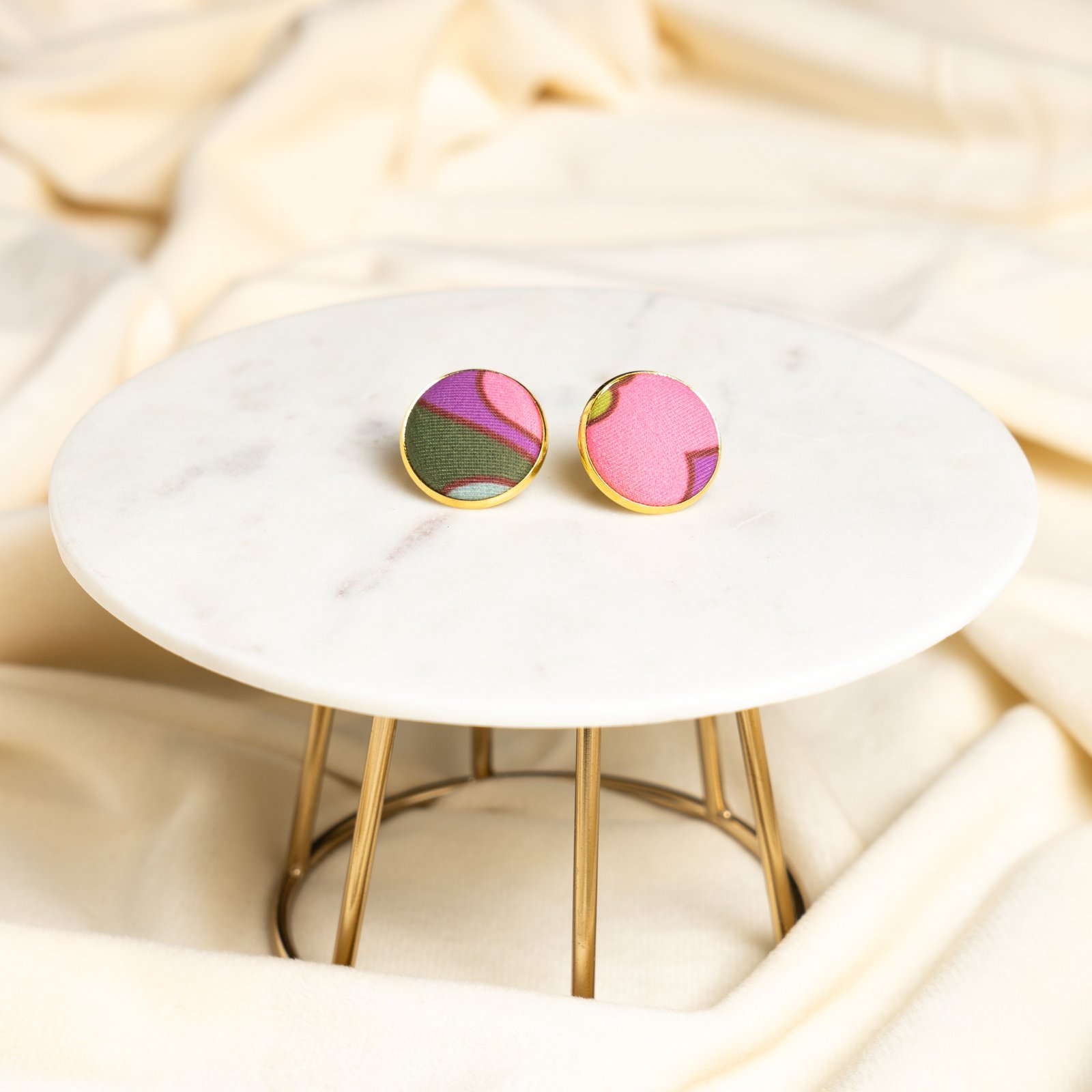 Hollyhocks Bull earrings