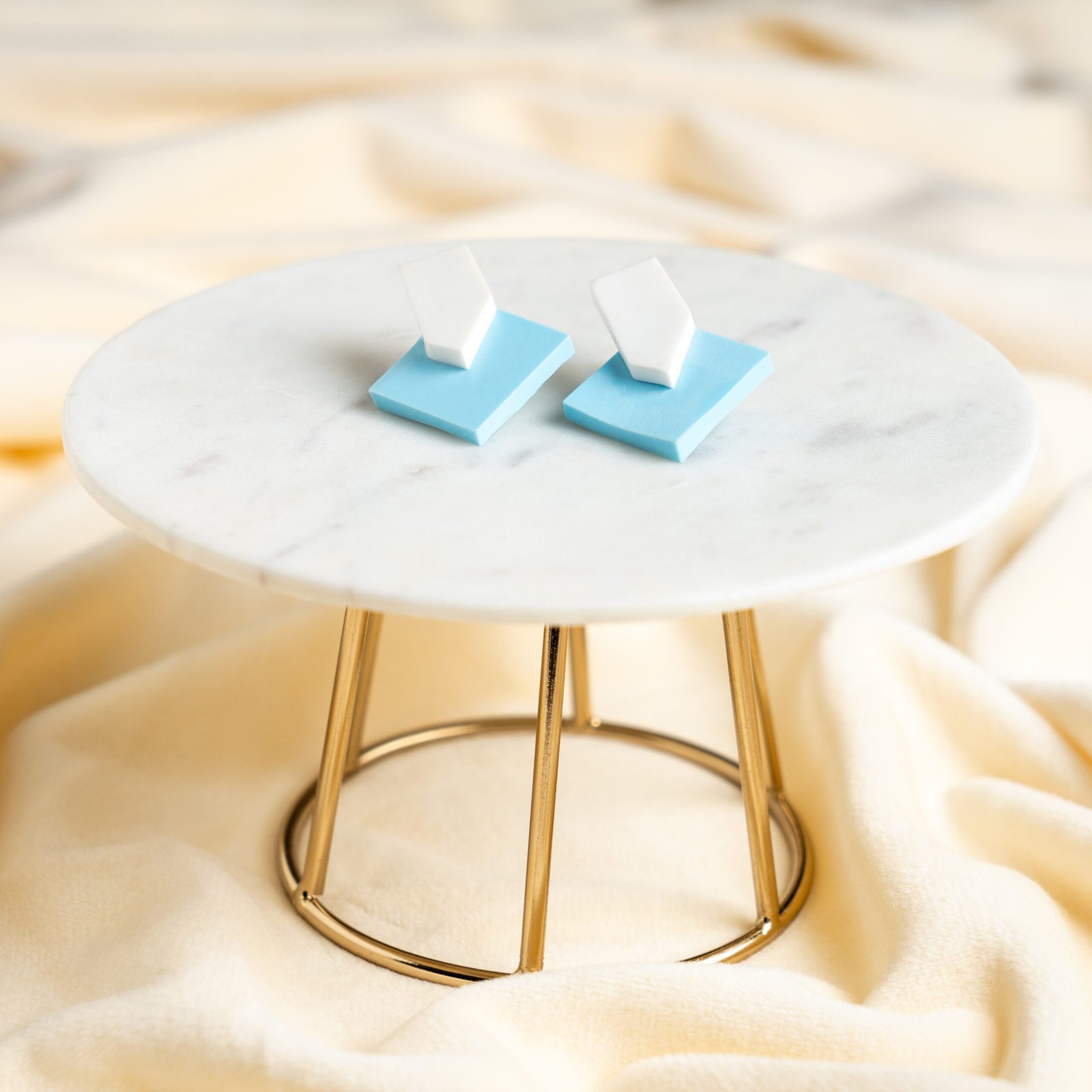 Blue Diamond Clay Earrings