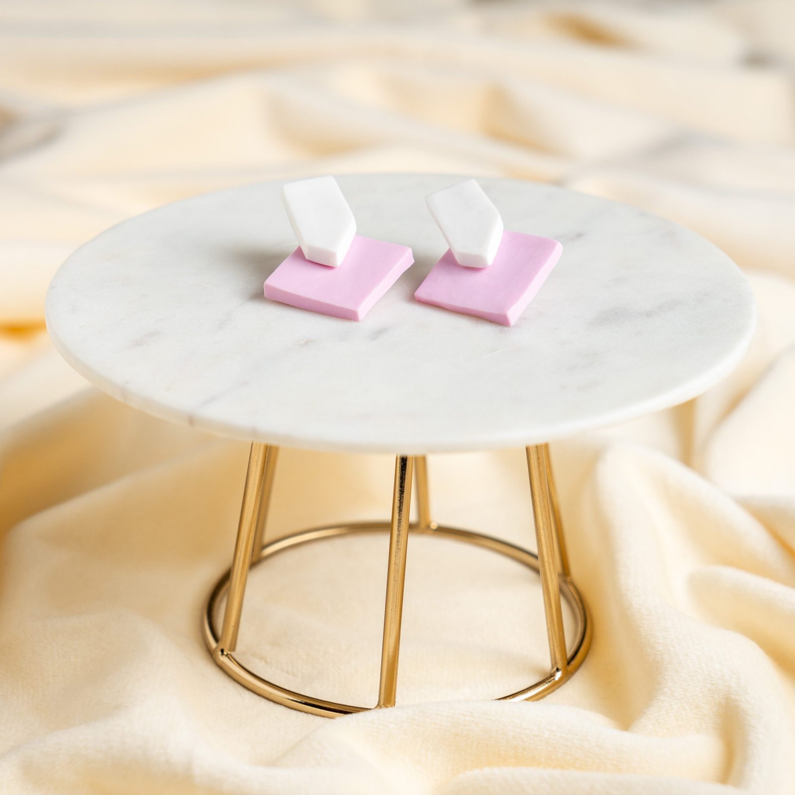 Pink Diamond Clay Earrings