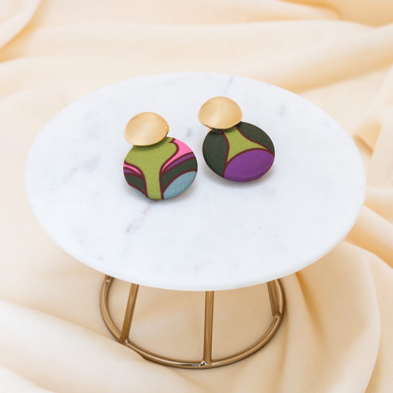Hollyhocks Circle Earrings