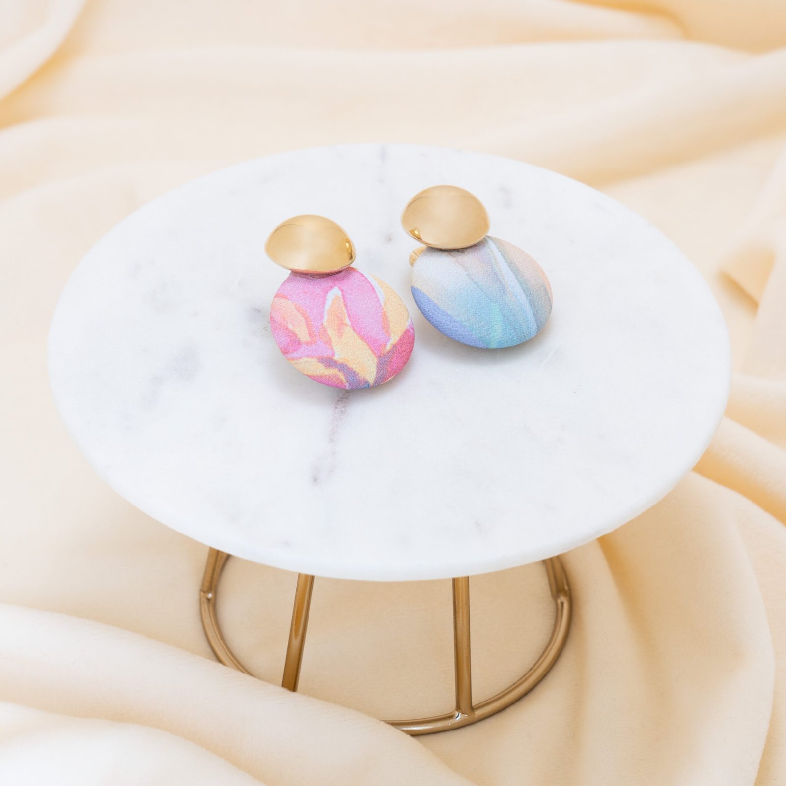Purple Lily Circle Earrings