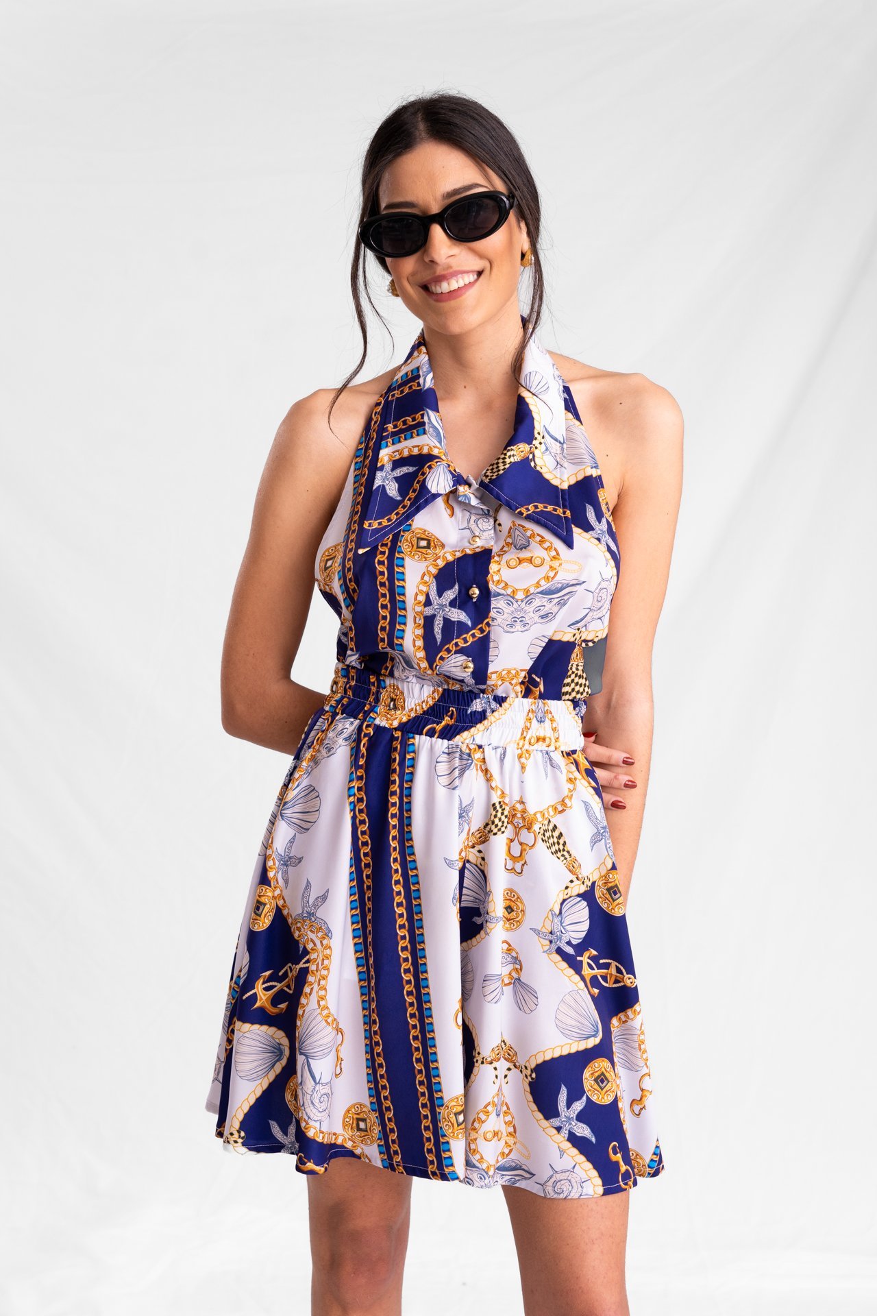 Moon Shell Backless Shirt