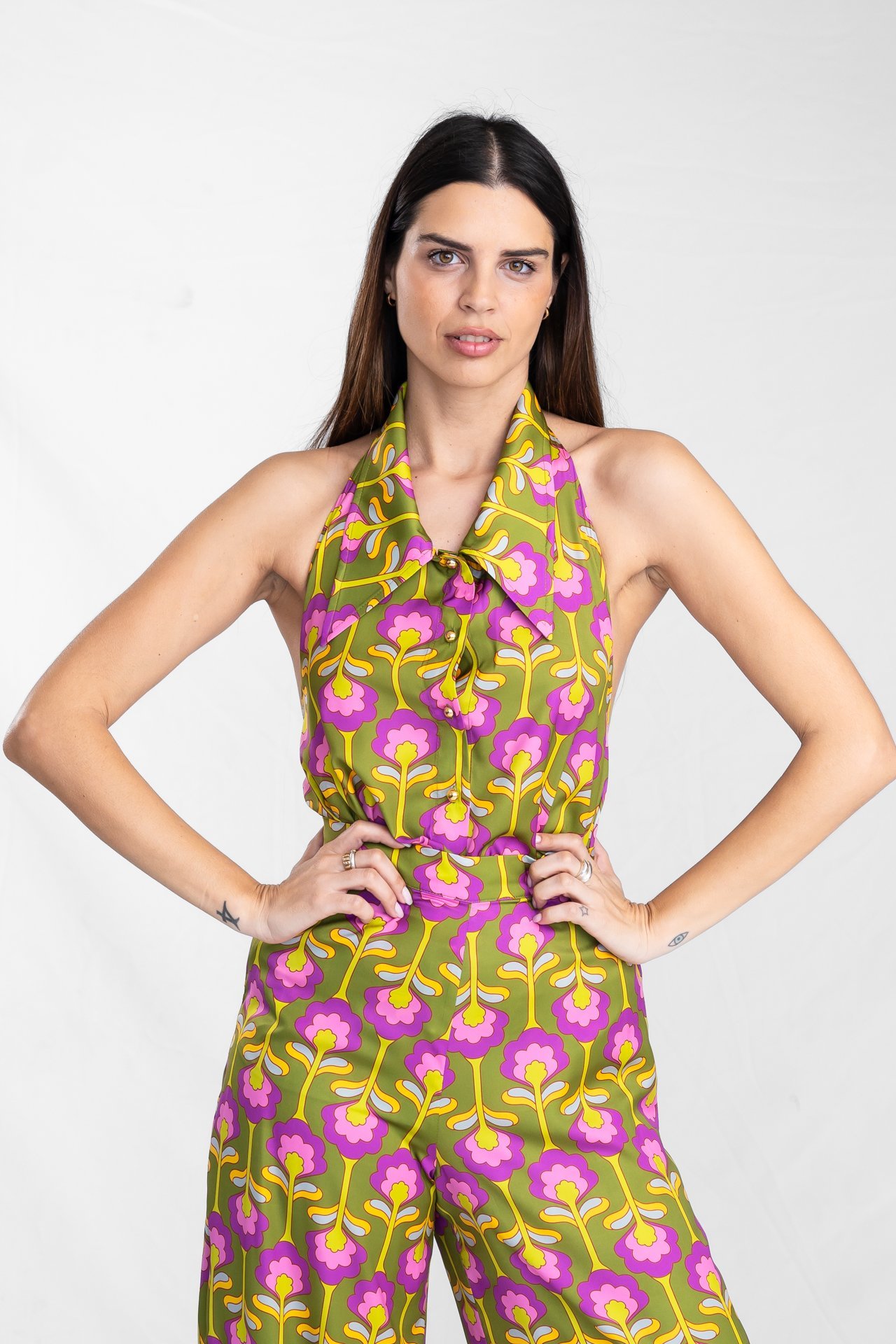 Hollyhocks Backless Shirt