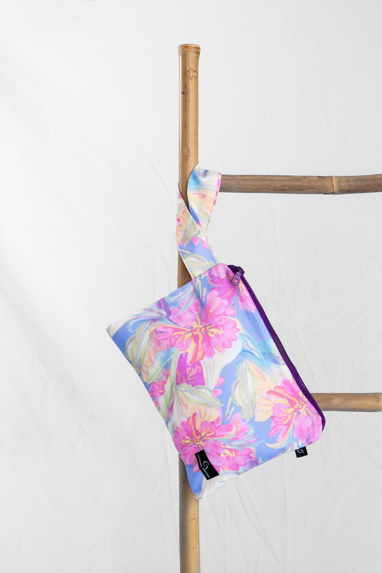 Purple Lily Zipper Bag