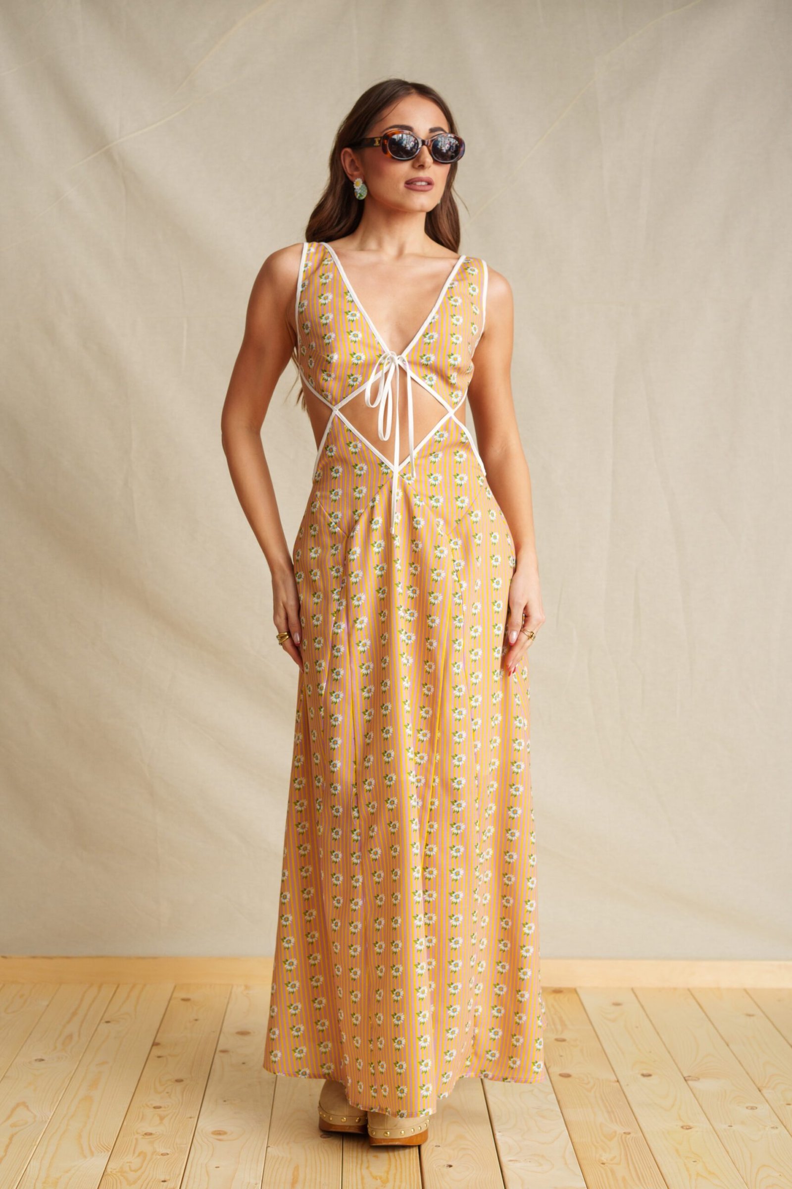 Orange Lora Backless  Dress