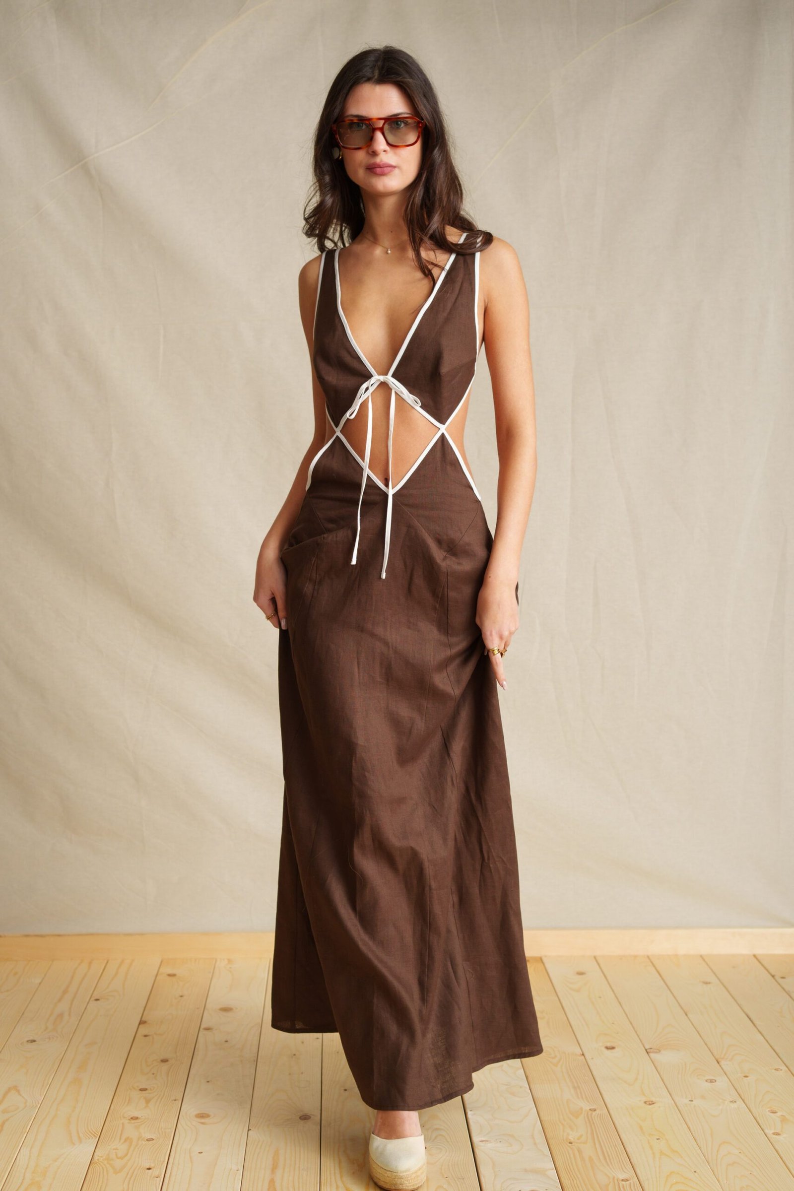 Burly Wood Backless Dress