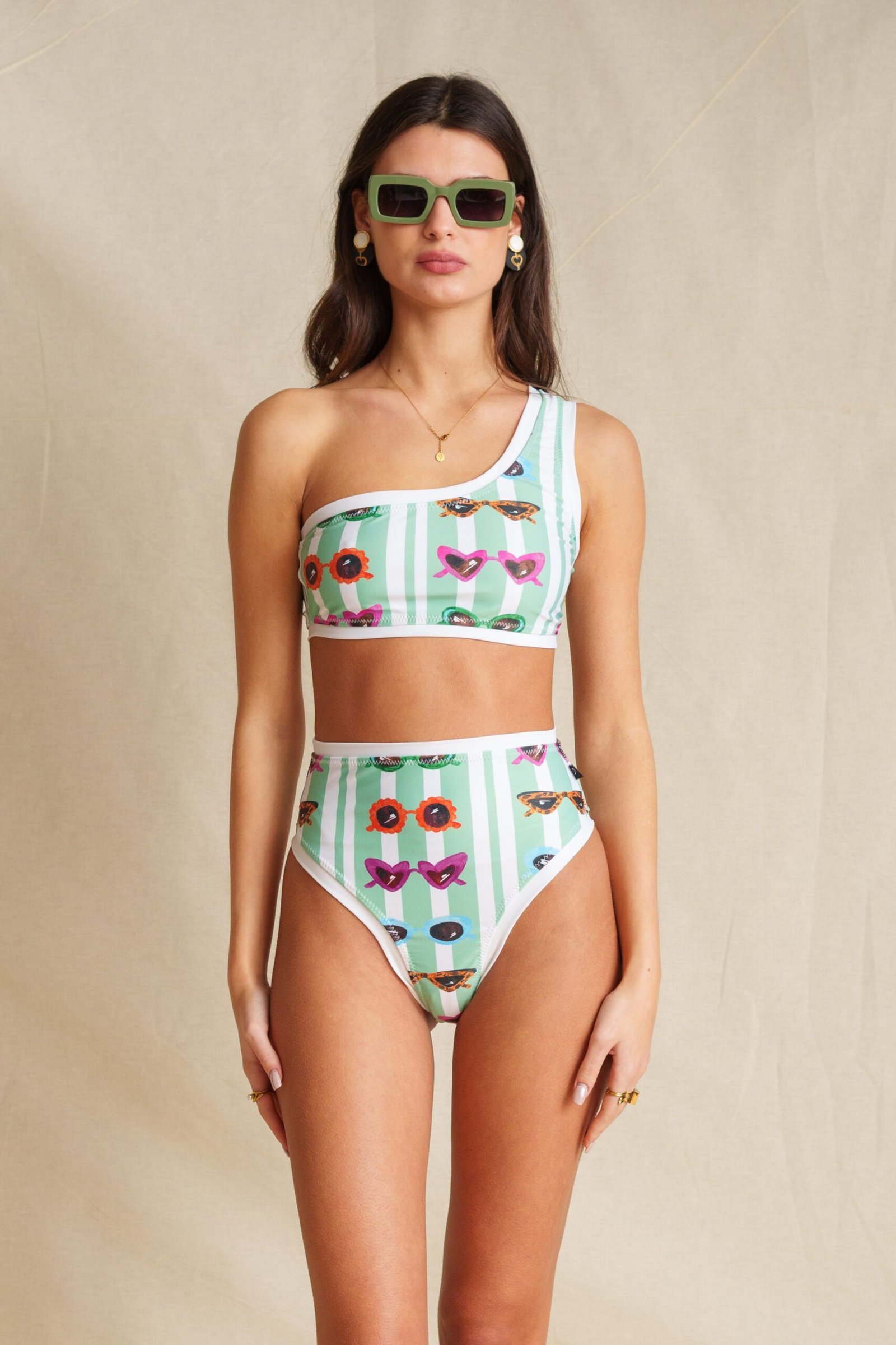 Retroholic Menta One Shoulder Top