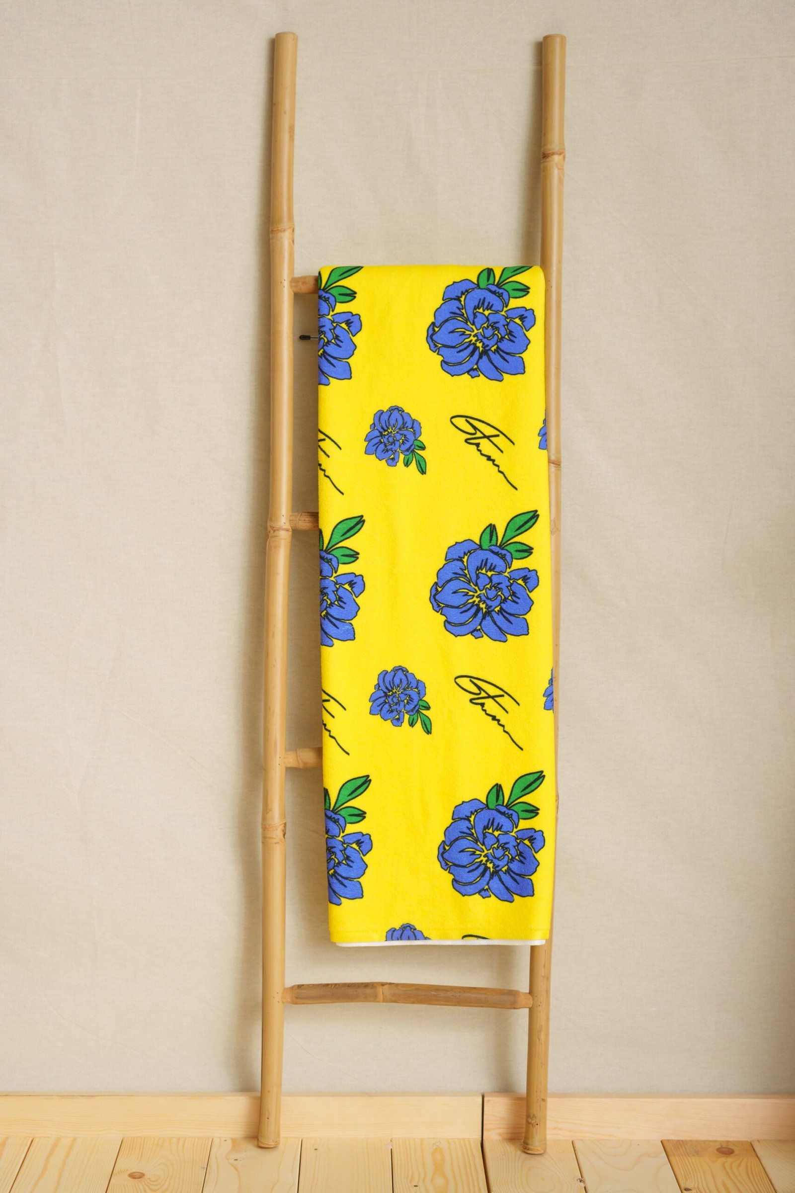 Yellow Dalia Beach Towel