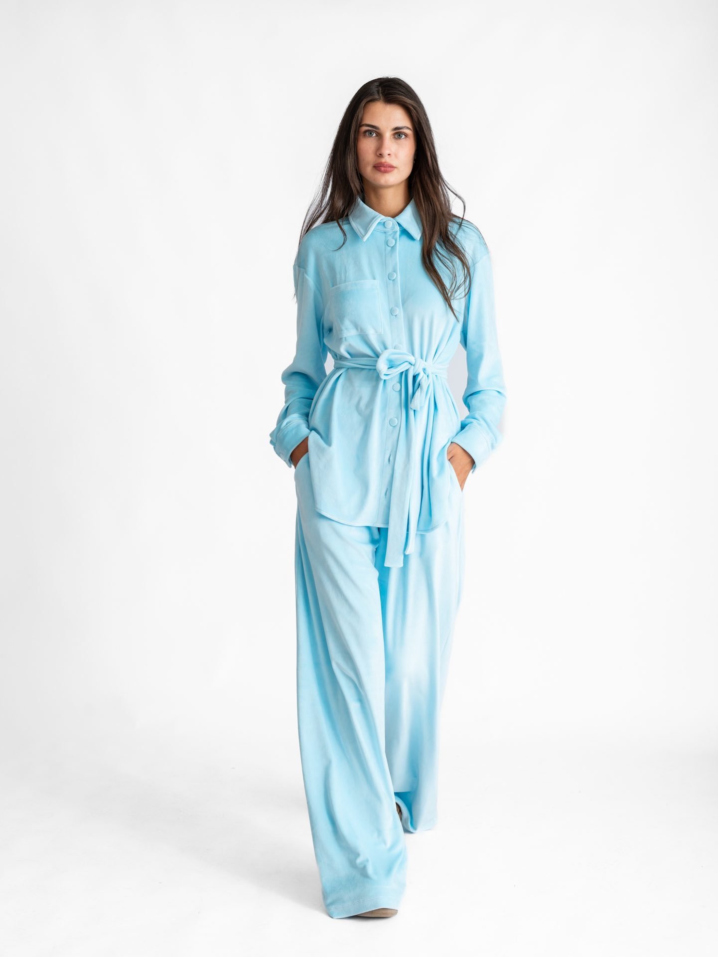 Powder Blue Velvet Set