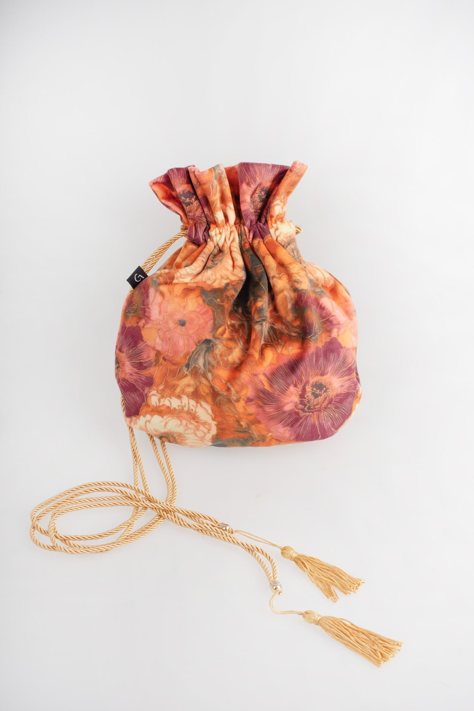 Golden Flower Pouch Bag
