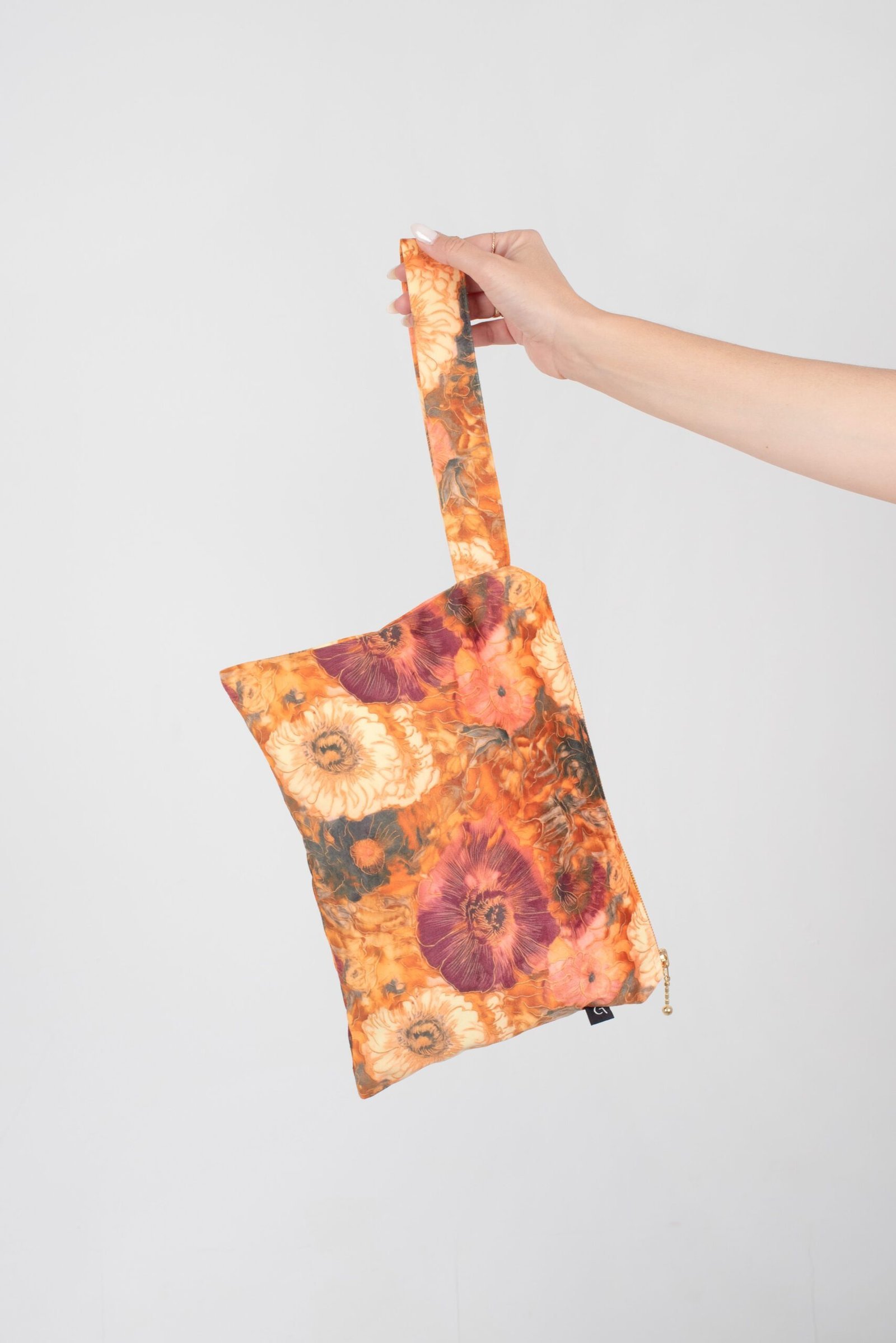 Golden Flower Zipper Bag