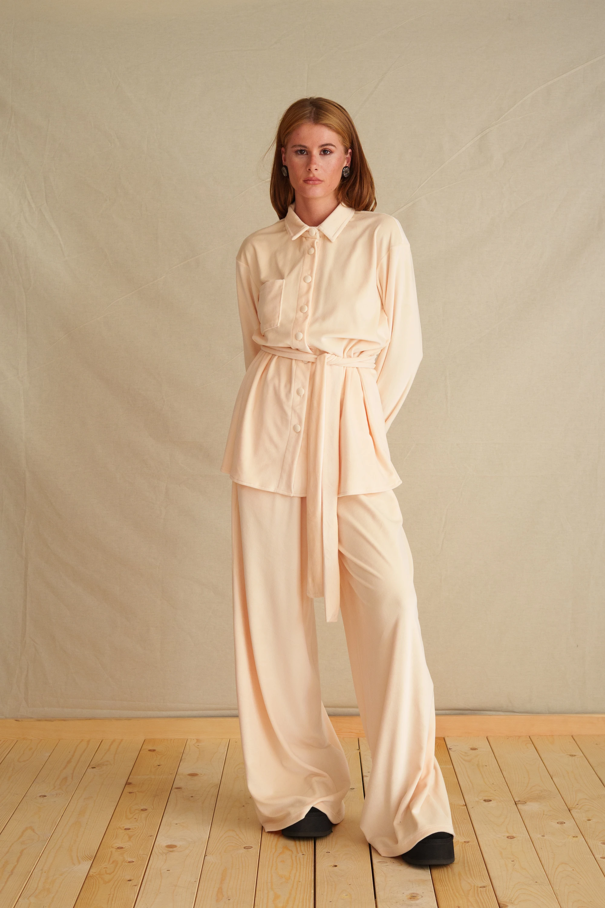 Nude Stone Velvet Set