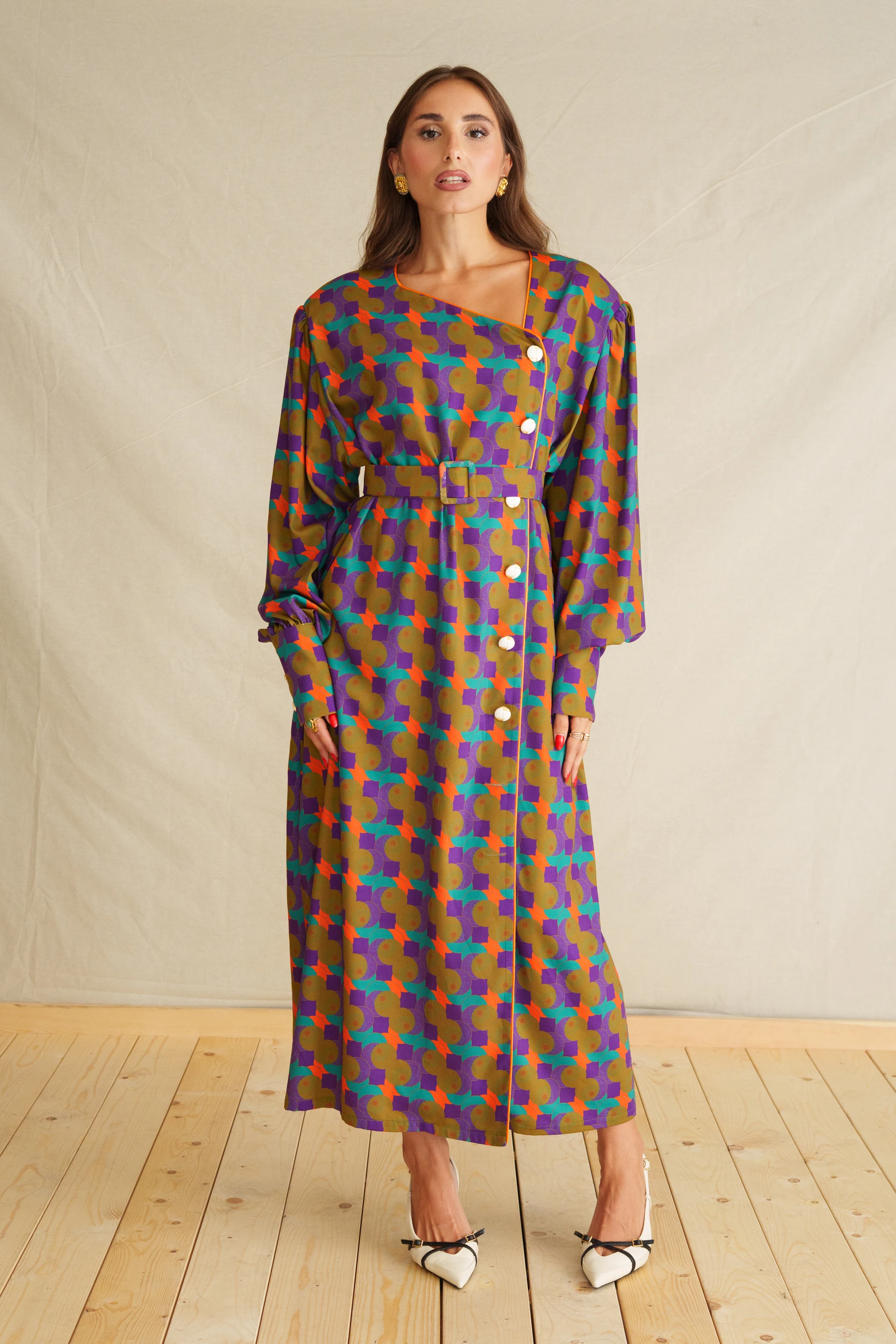Color Bomb Vintage Maxi Dress