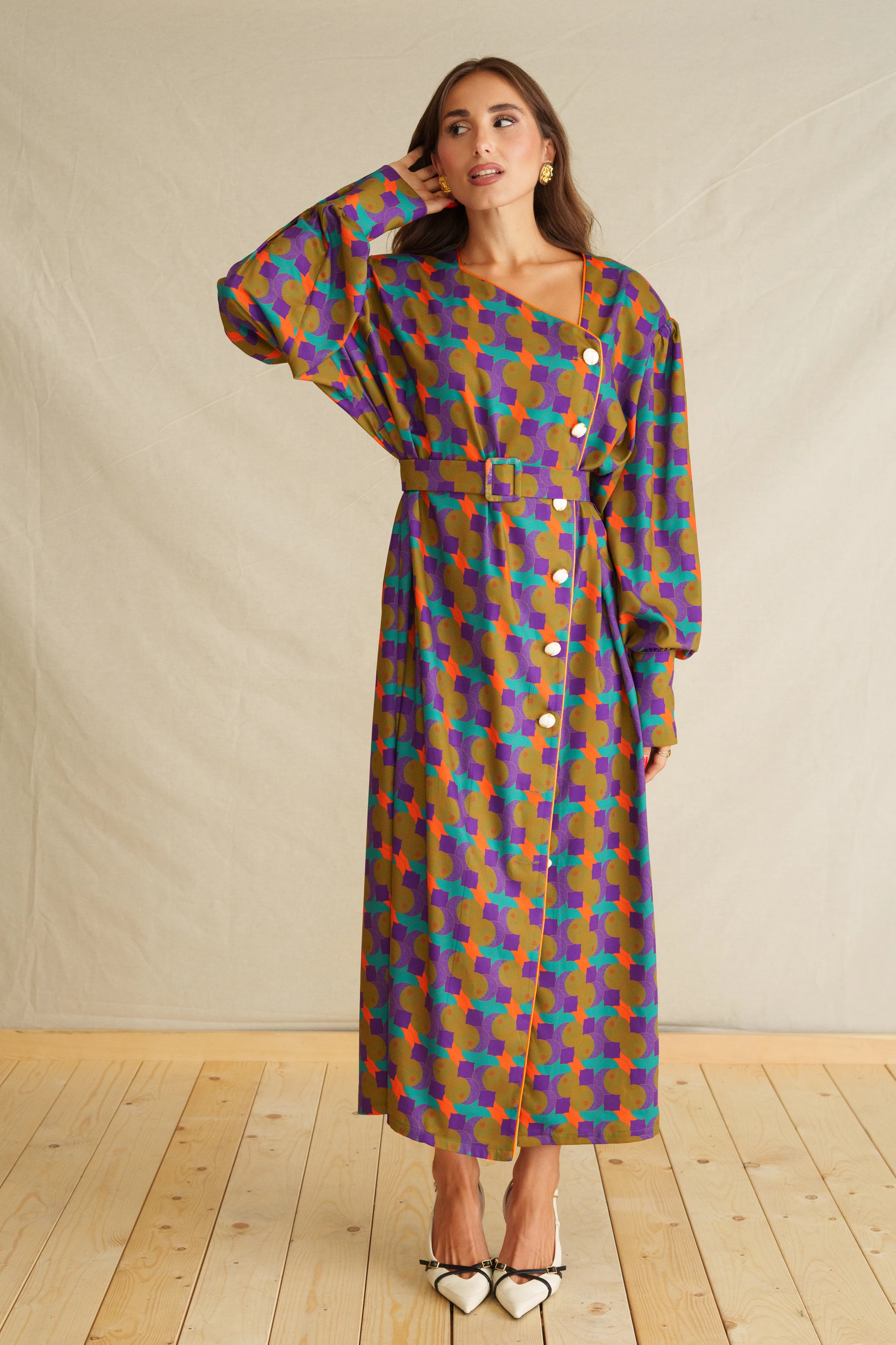 Color Bomb Vintage Maxi Dress - Image 3