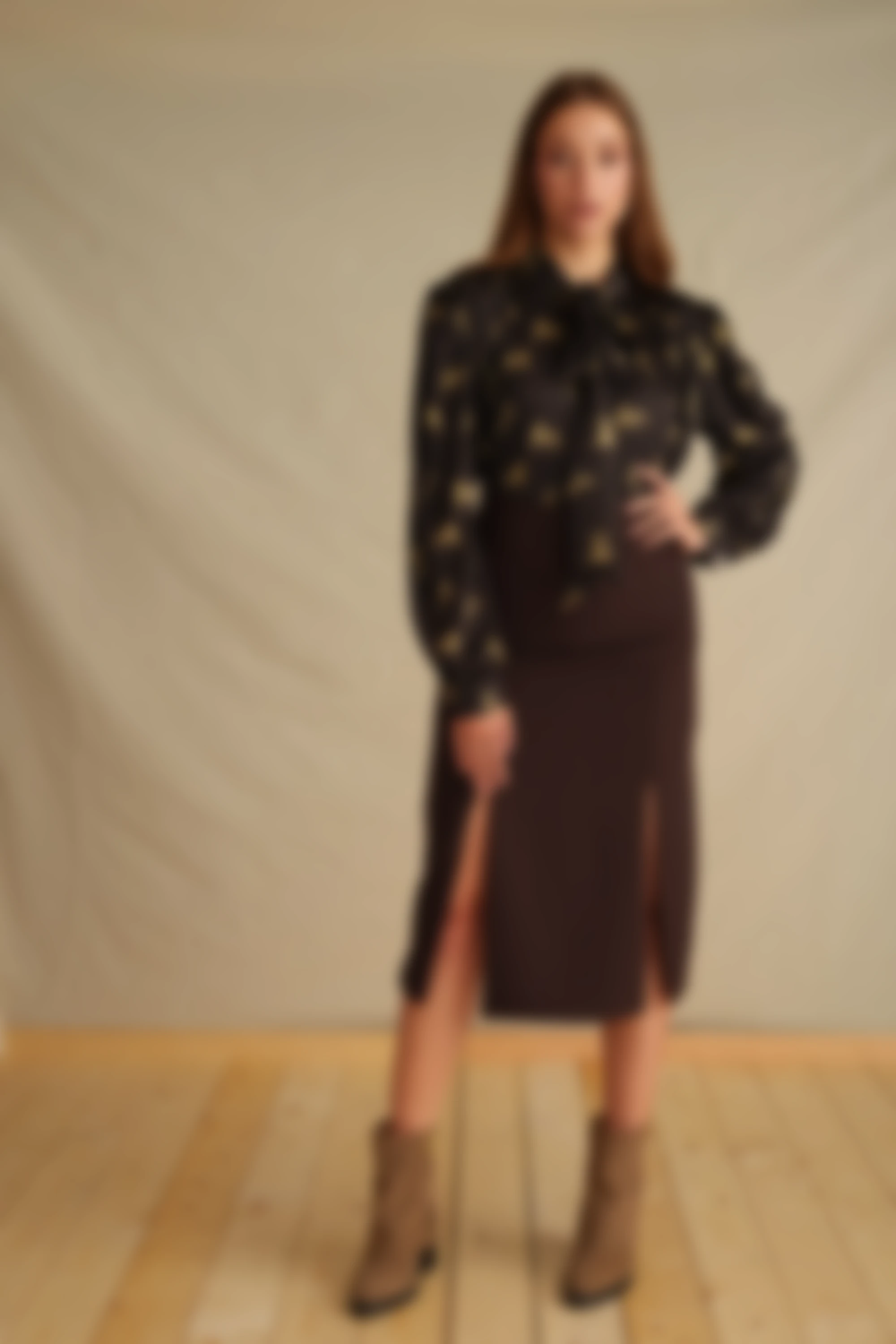 Brown Midi Skirt