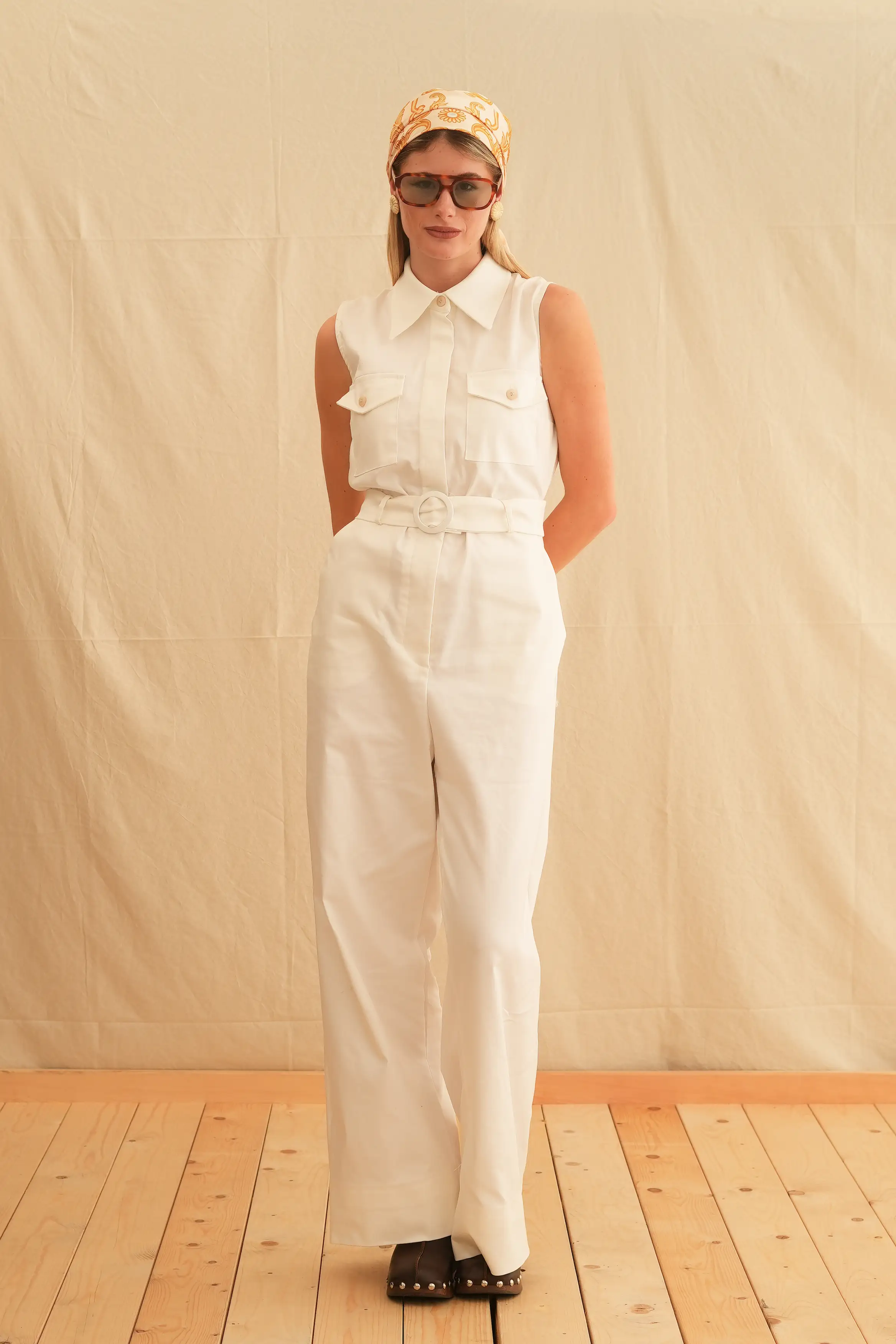 Ivory Safari Jumpsuit