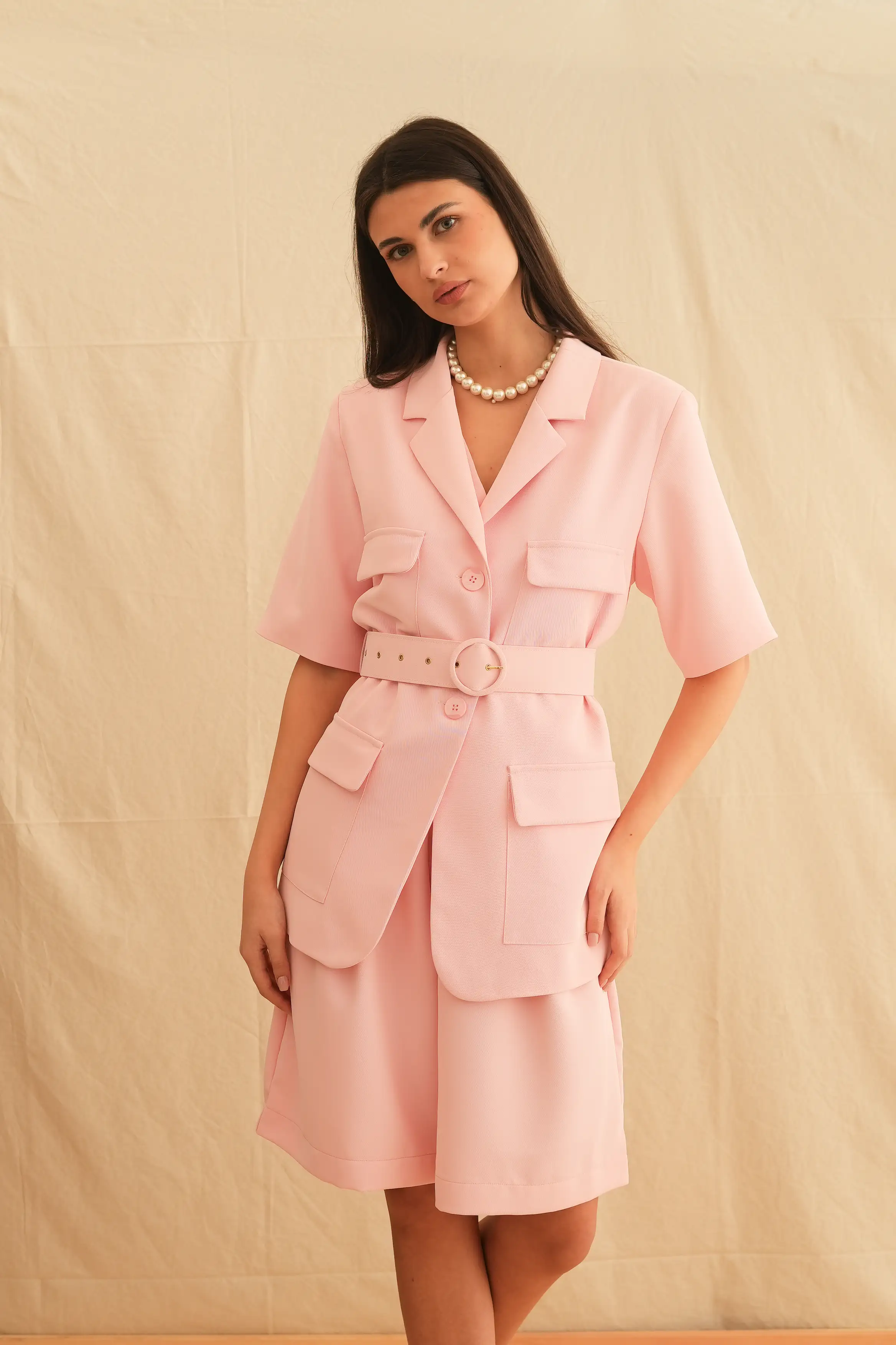 Baby Pink Safari Blazer