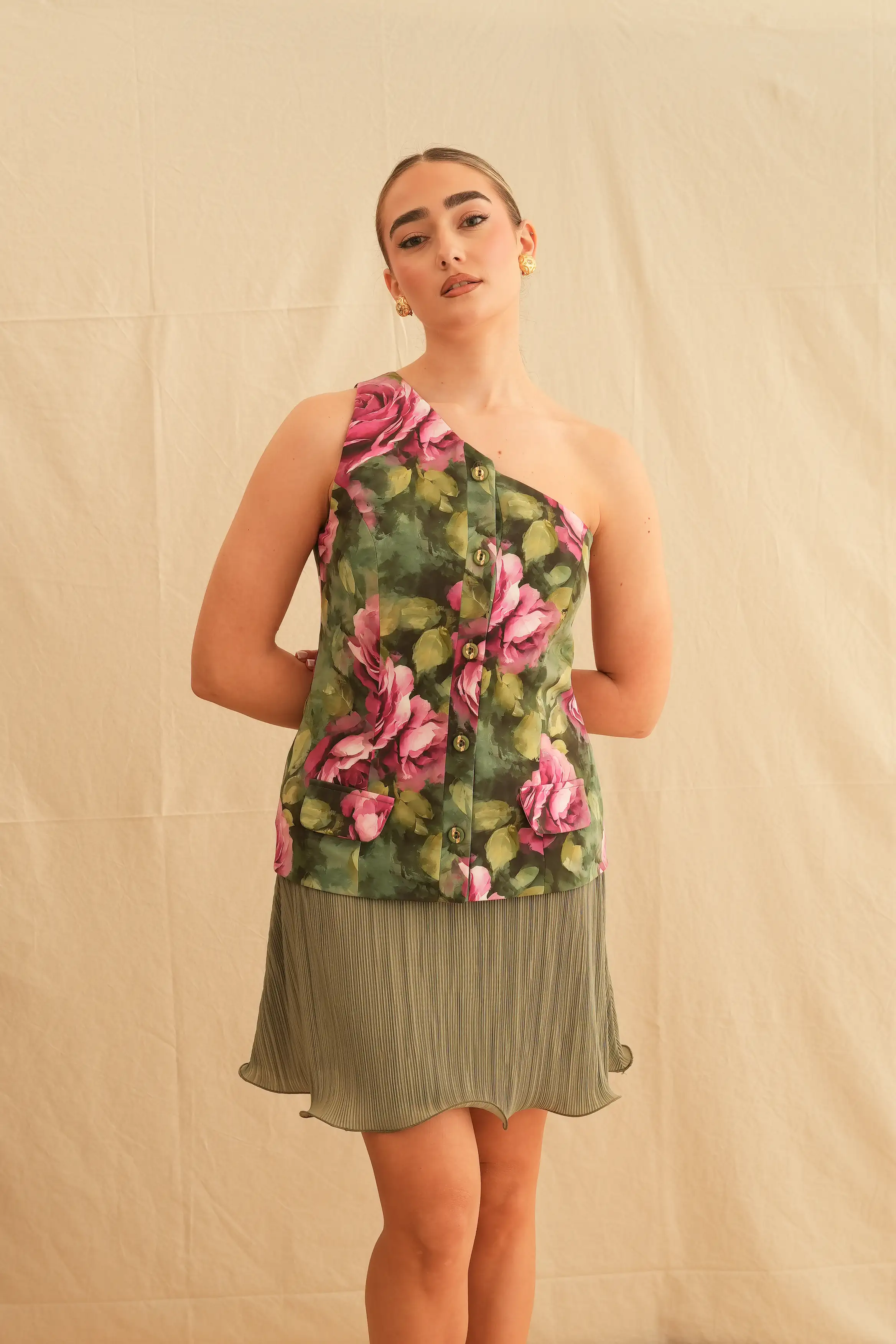 Jardin One Shoulder Mini Dress