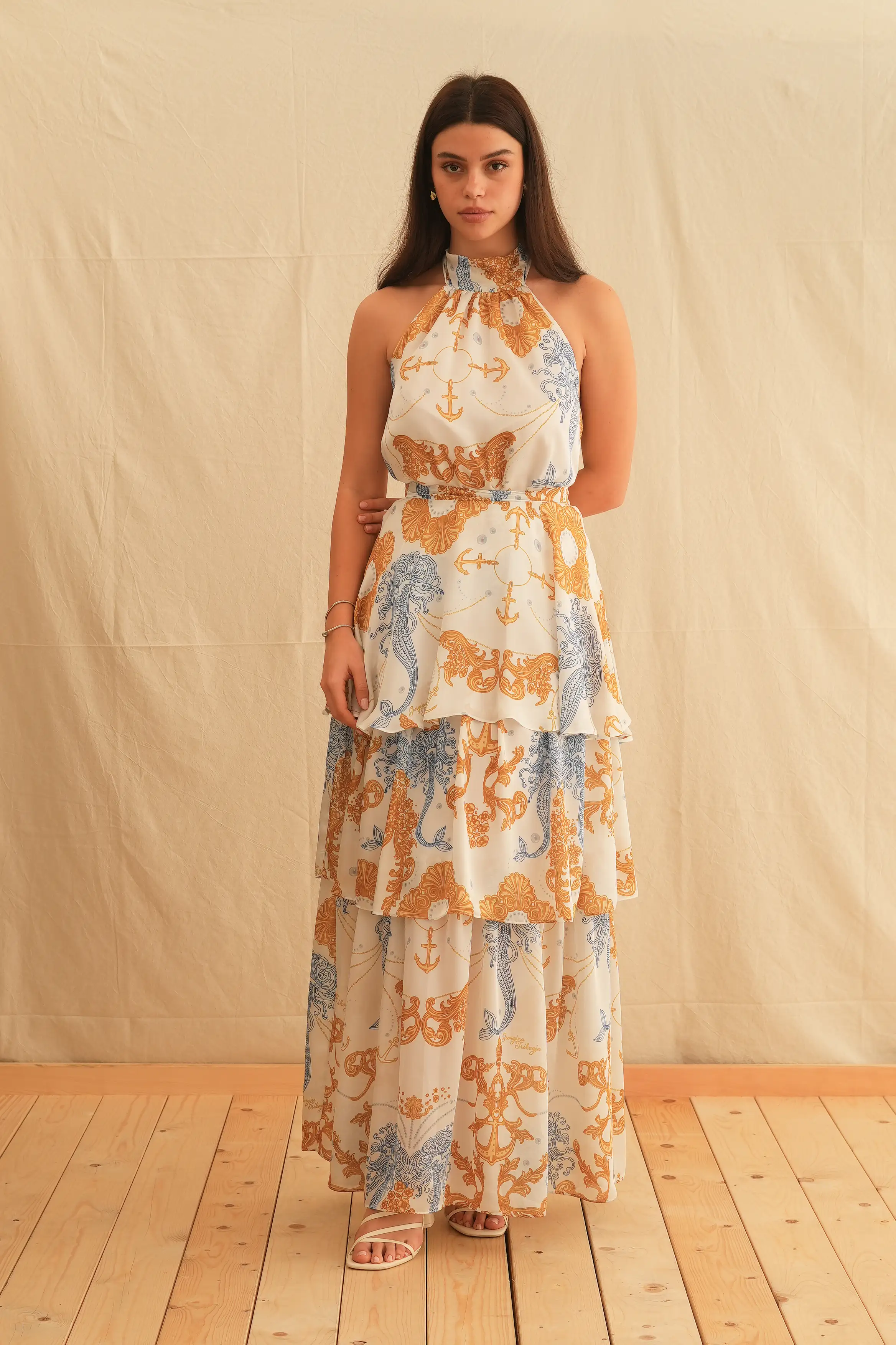 Golden Ocean Close Maxi Skirt