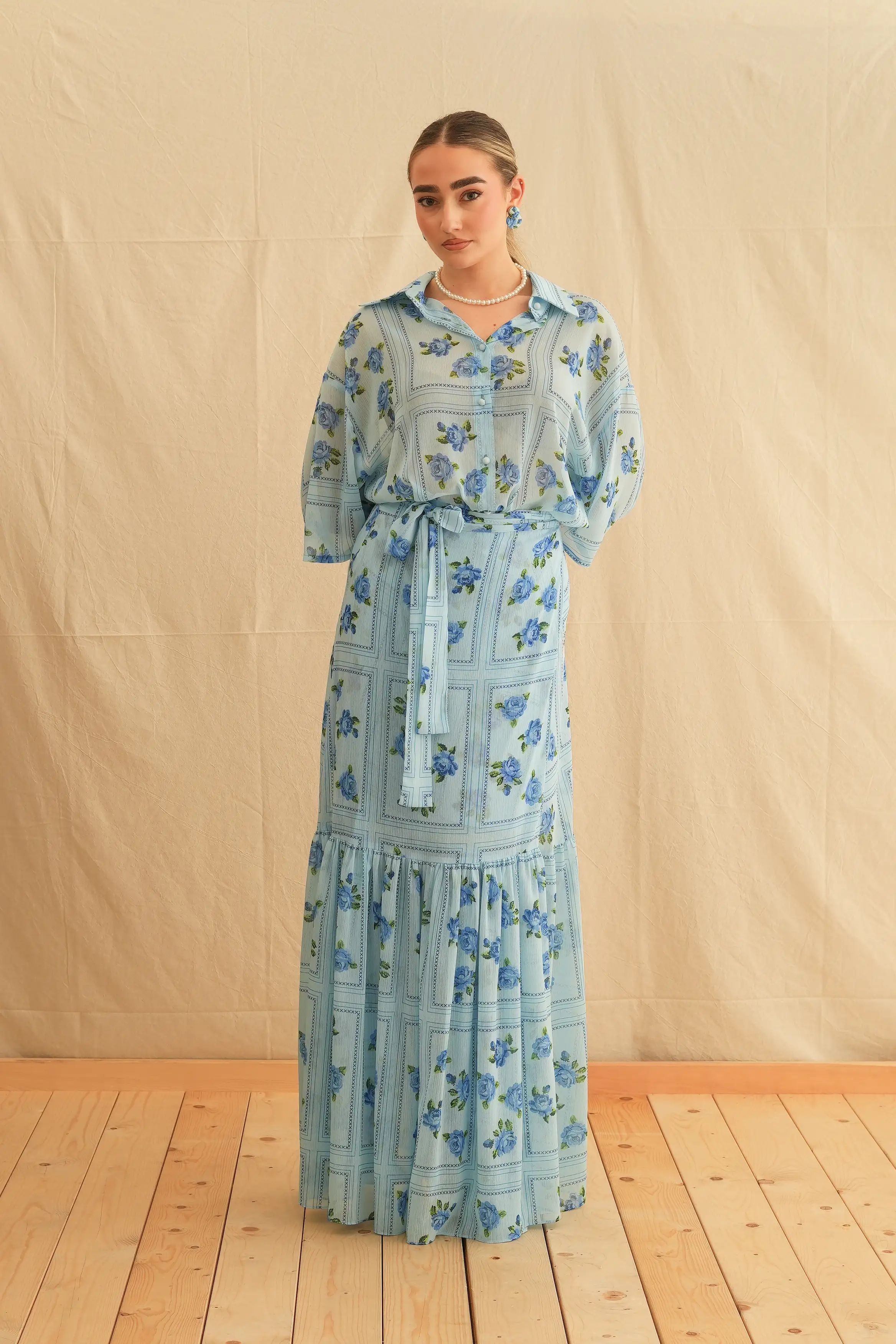 Blue Rose Polymorphic  Skirt