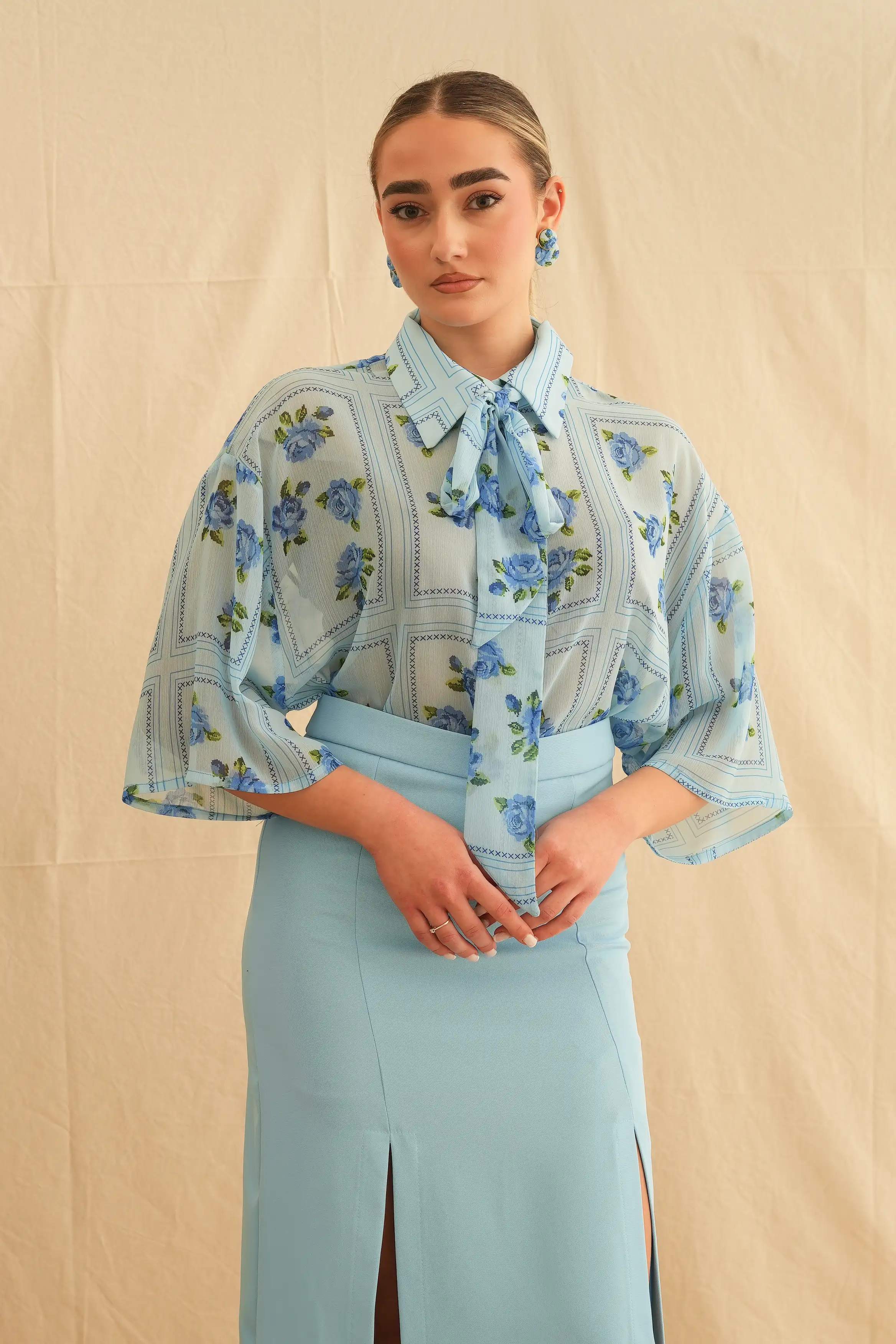 Blue Rose Oversized Shirt