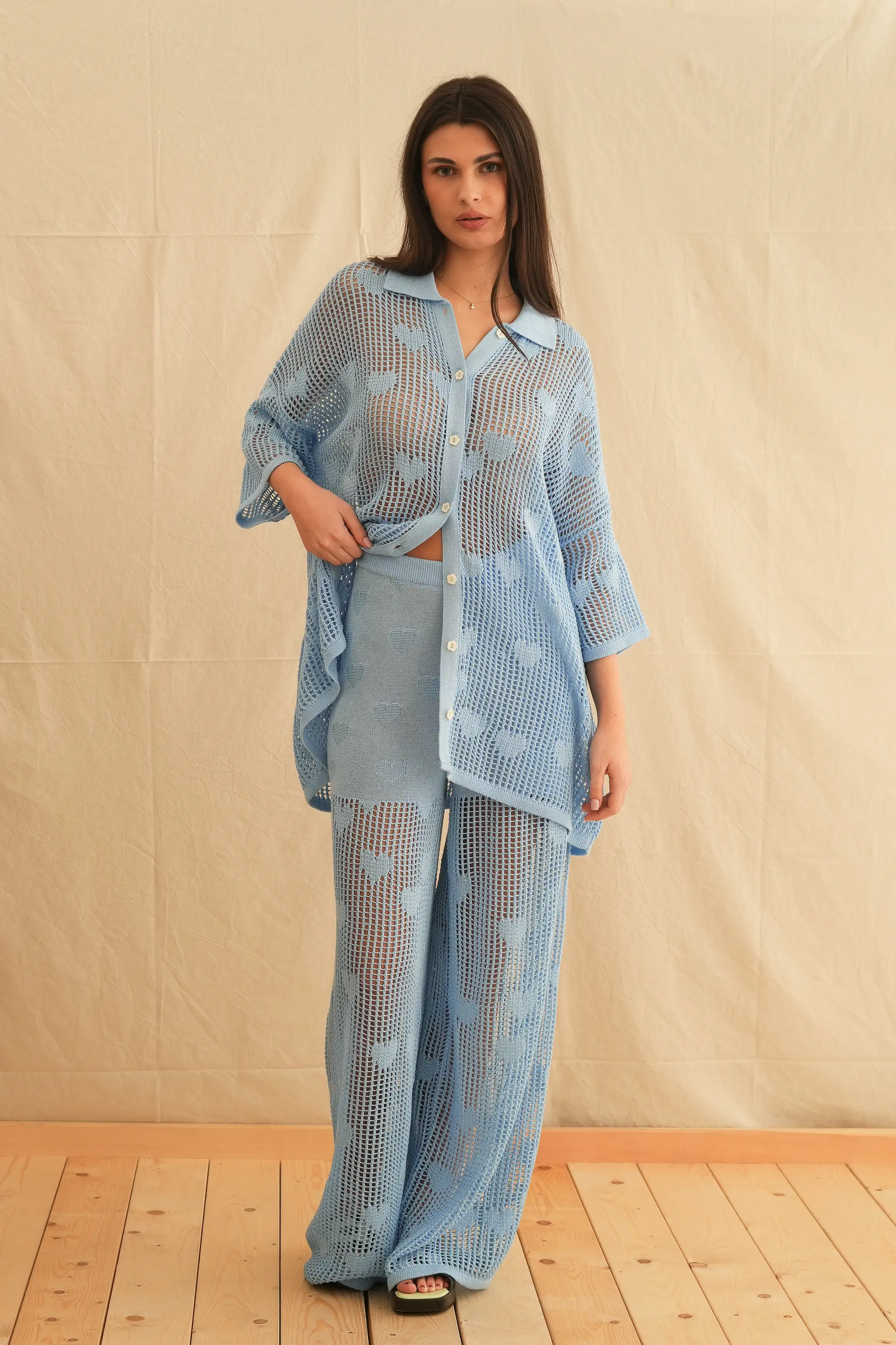 Baby Blue Knit Pant