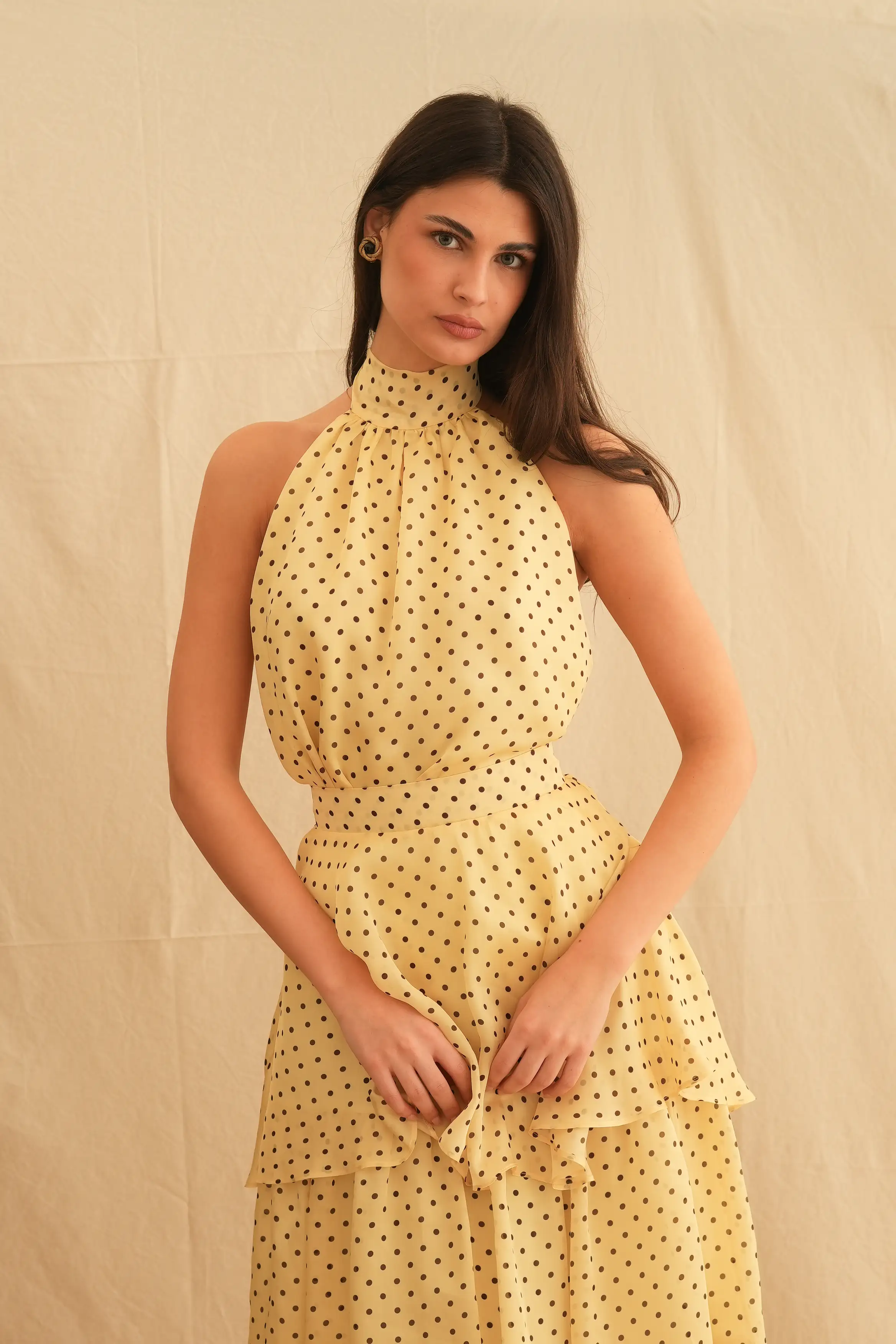 Merline Dots Backless Top