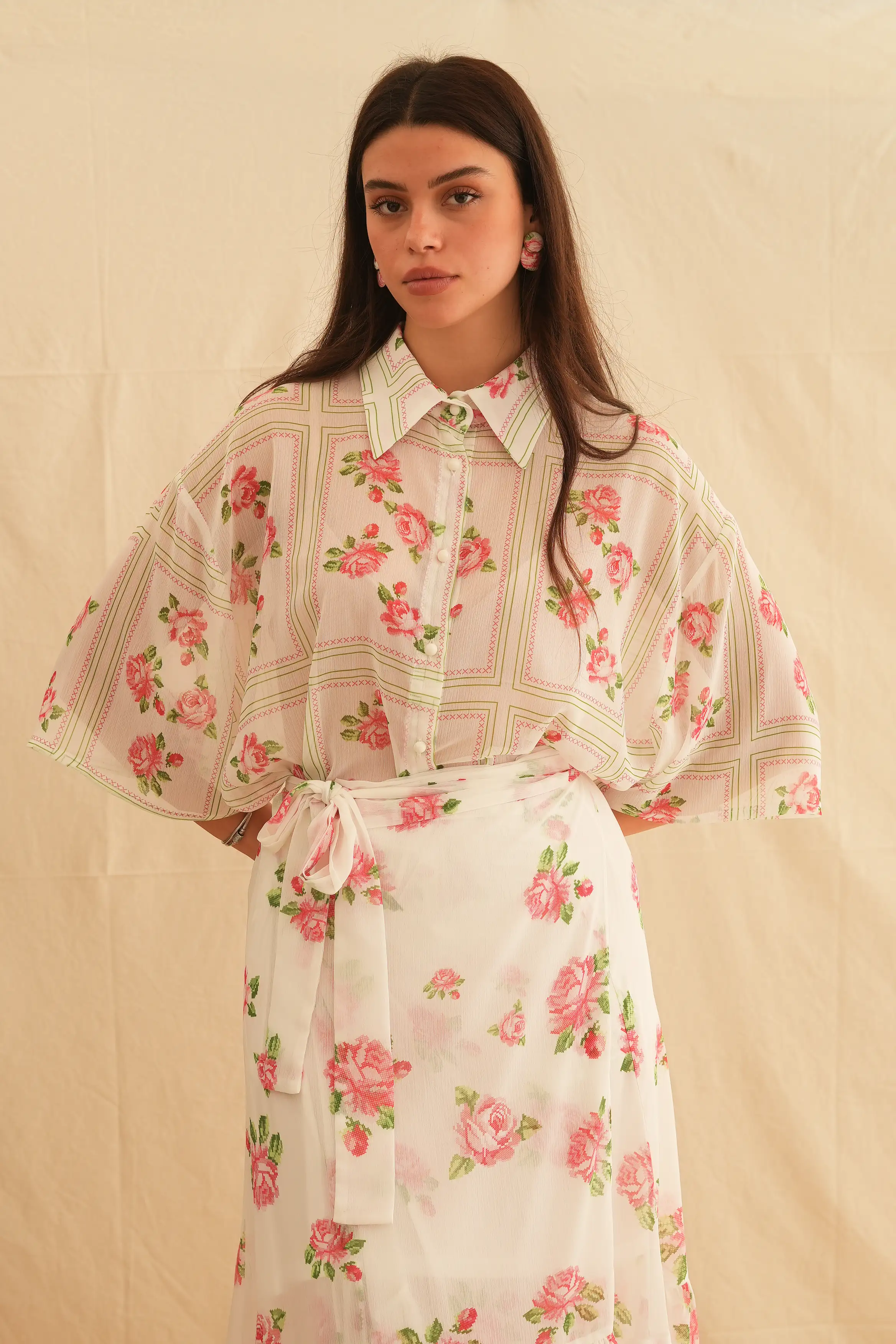 Pink Rose Oversized Shirt