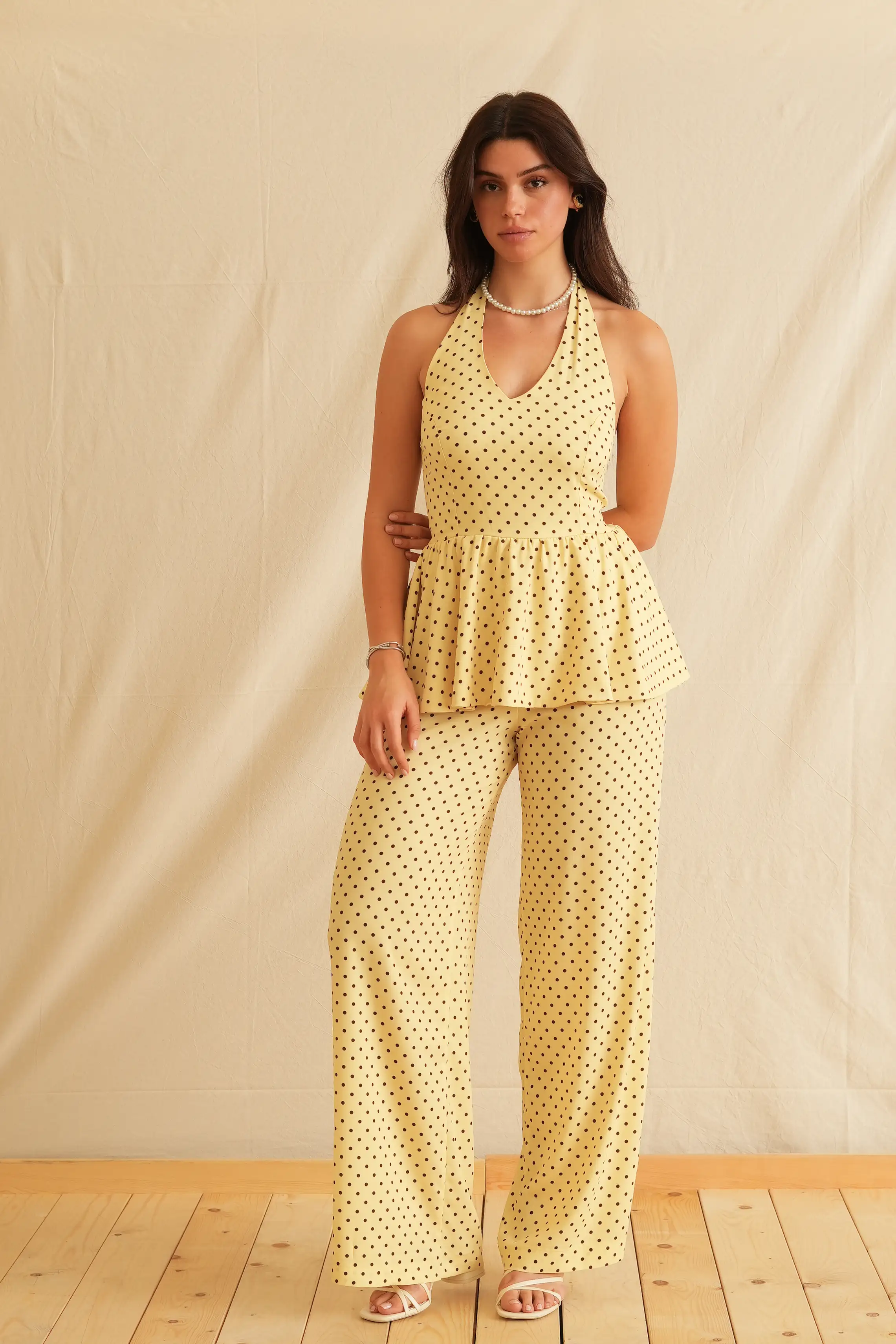 Maryline Dots Backless Top