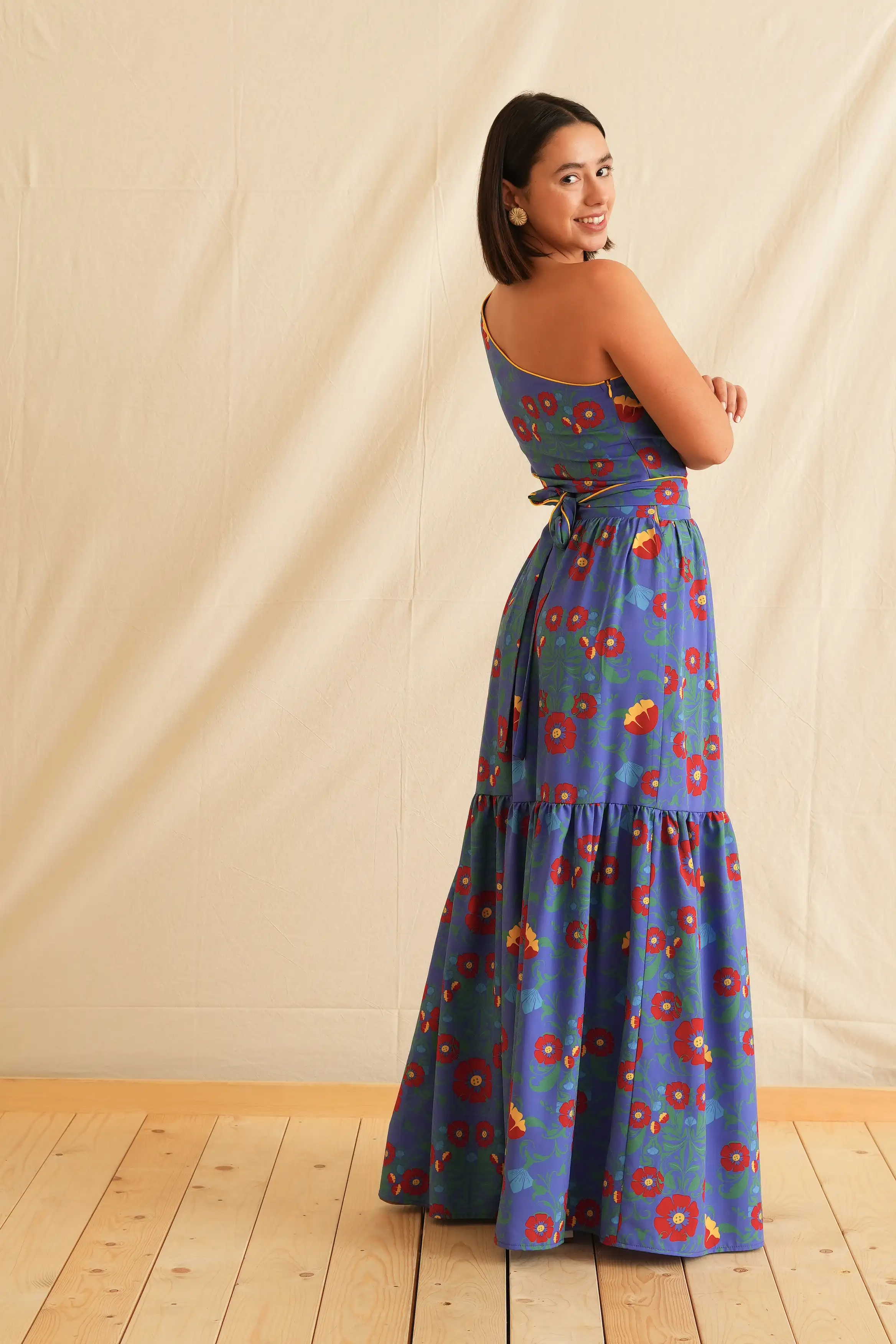 Petal Pop One Shoulder Maxi Dress