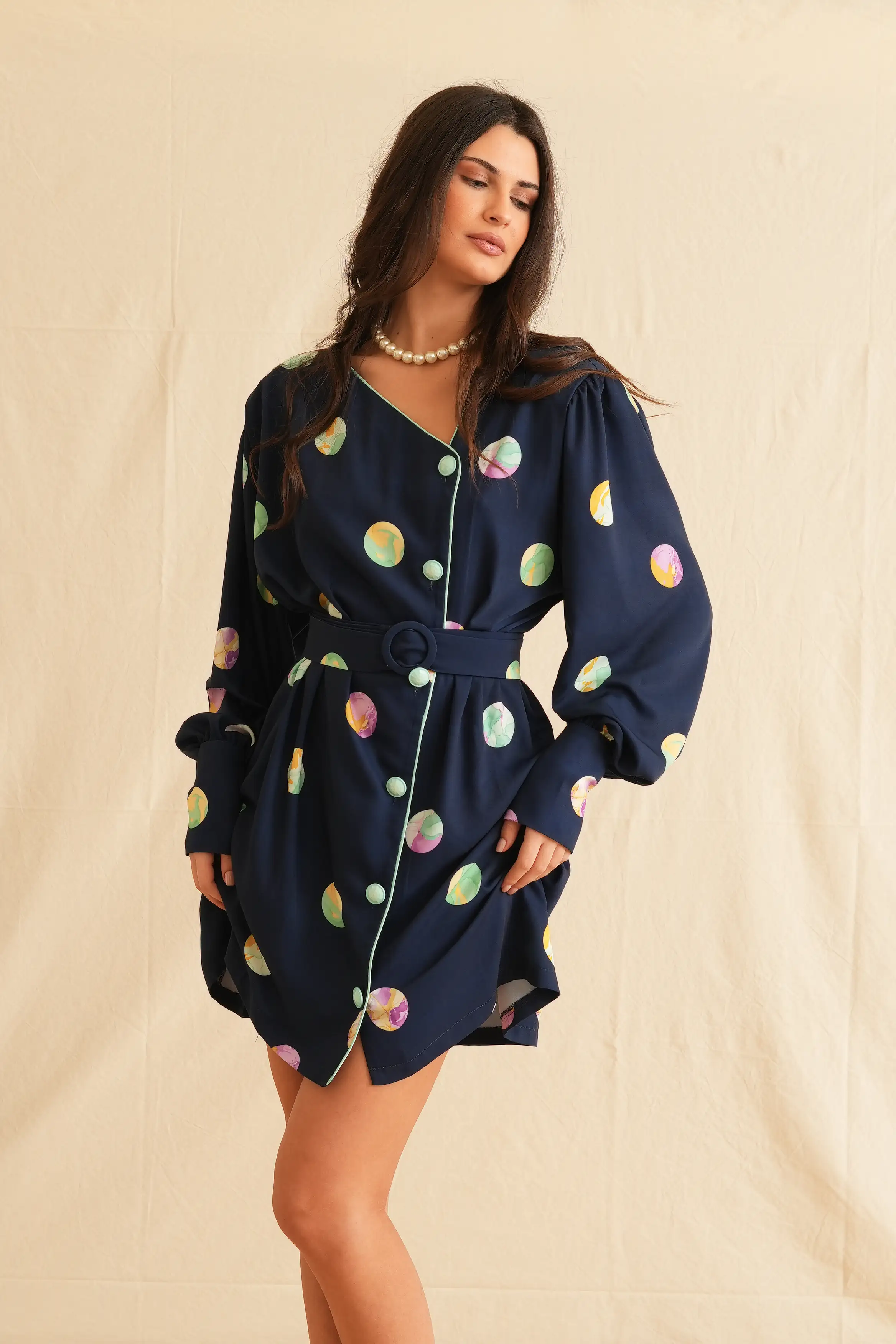 Earth Color Mini Dress