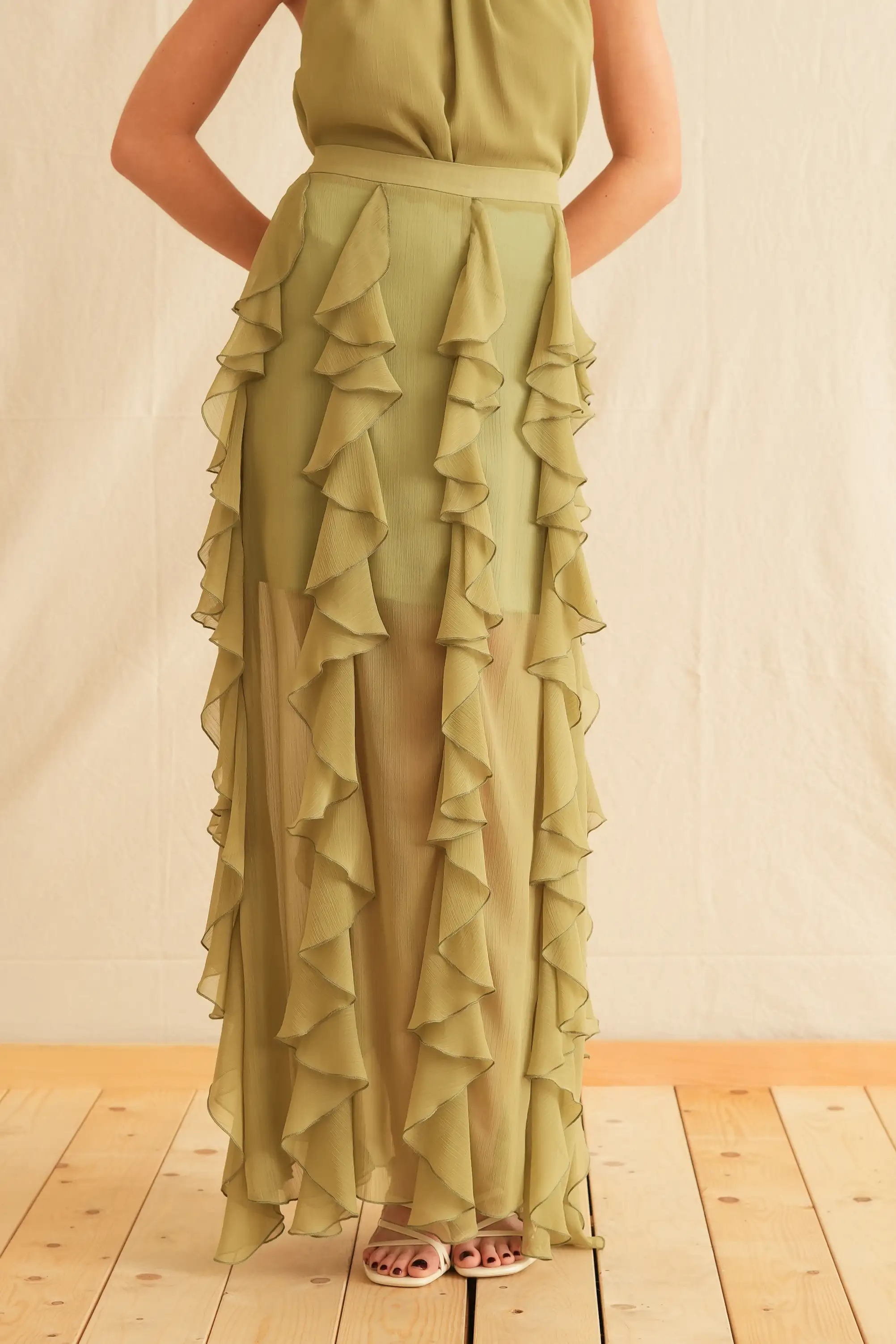 Soft Green Maxi Skirt