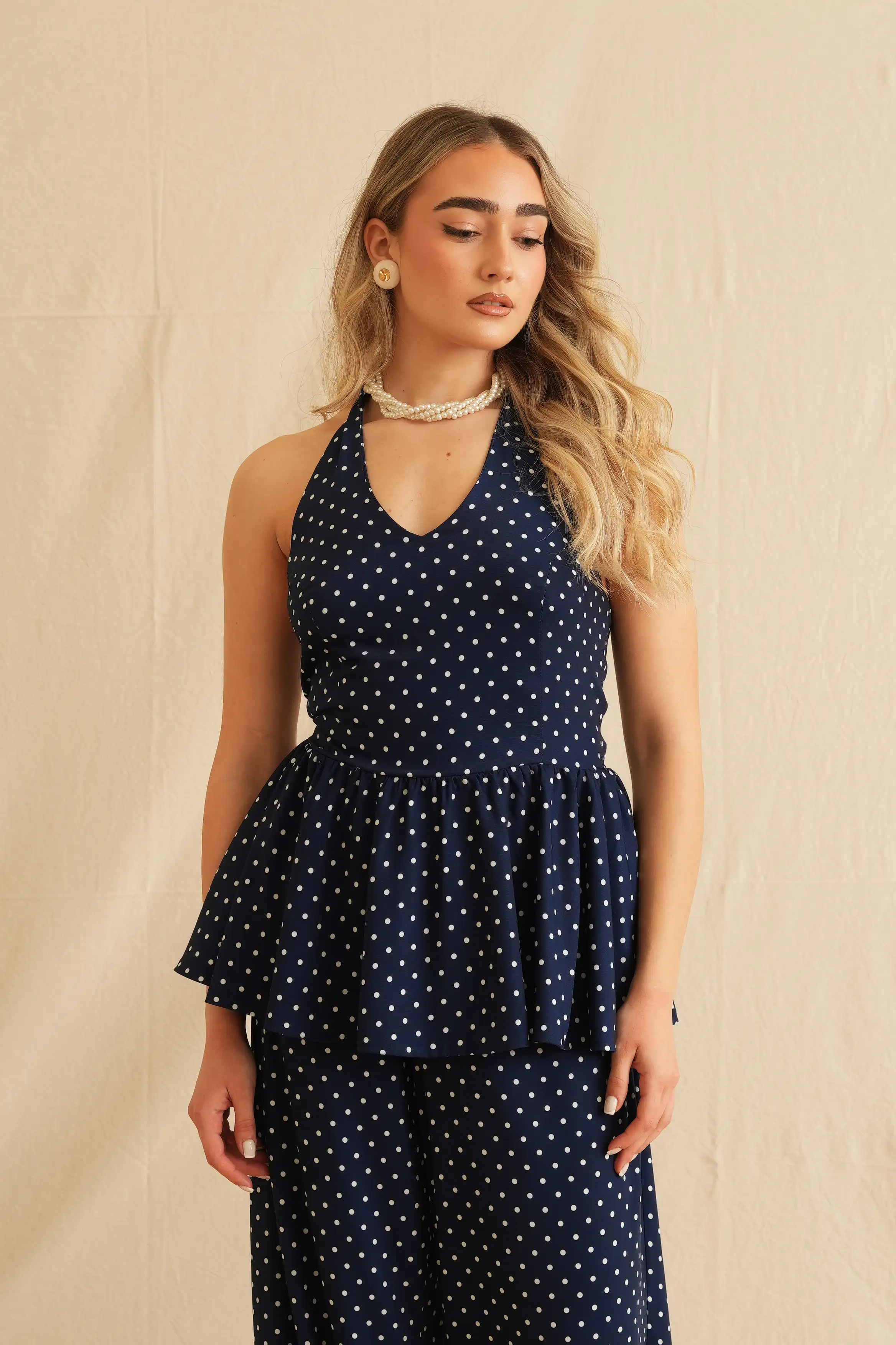 Polka Dots Backless Top