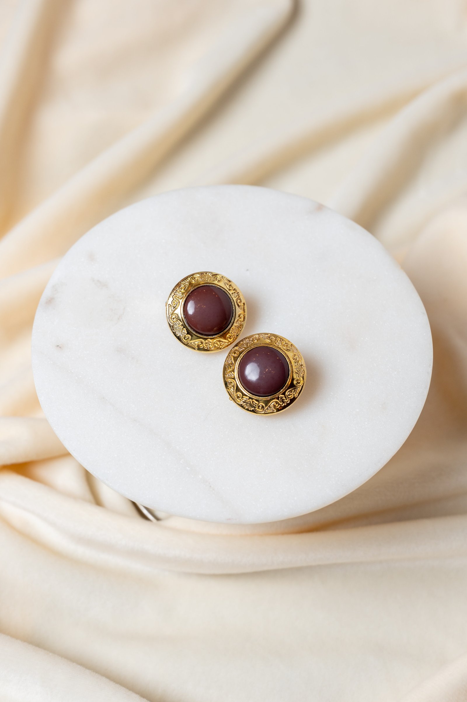 GLIDED MOCHA EARRINGS