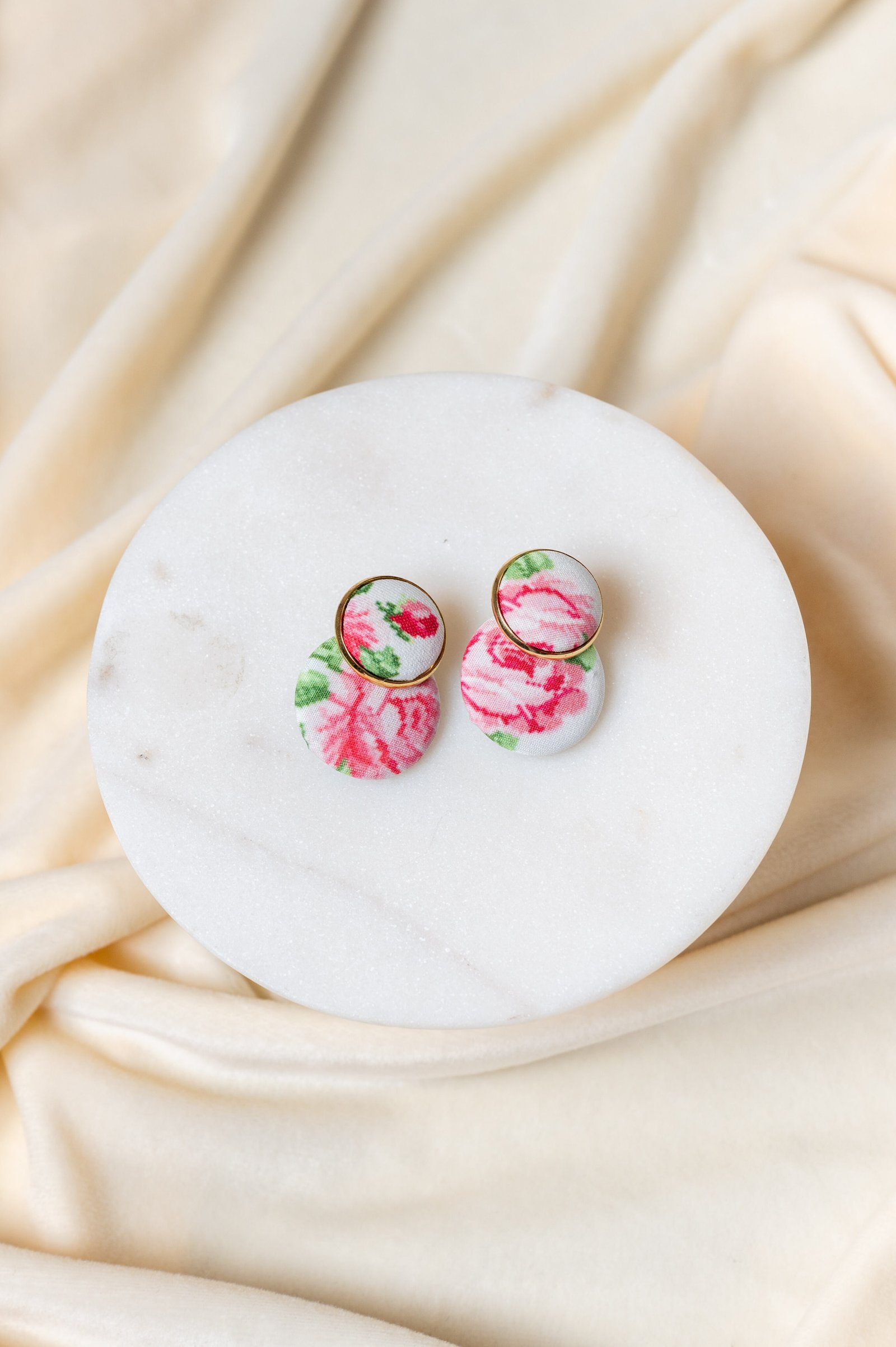 PINK ROSE EARRINGS