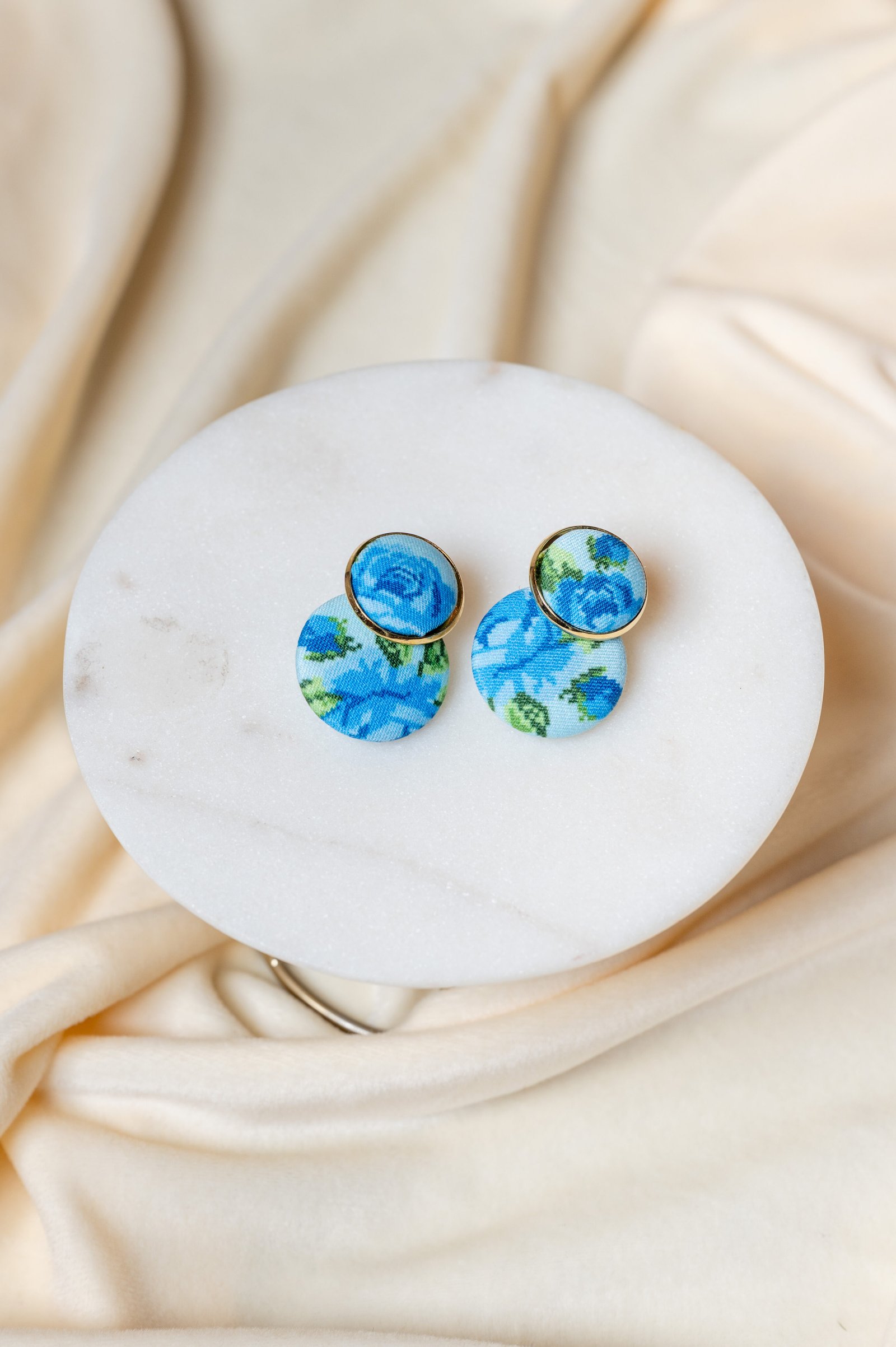 BLUE ROSE EARRINGS