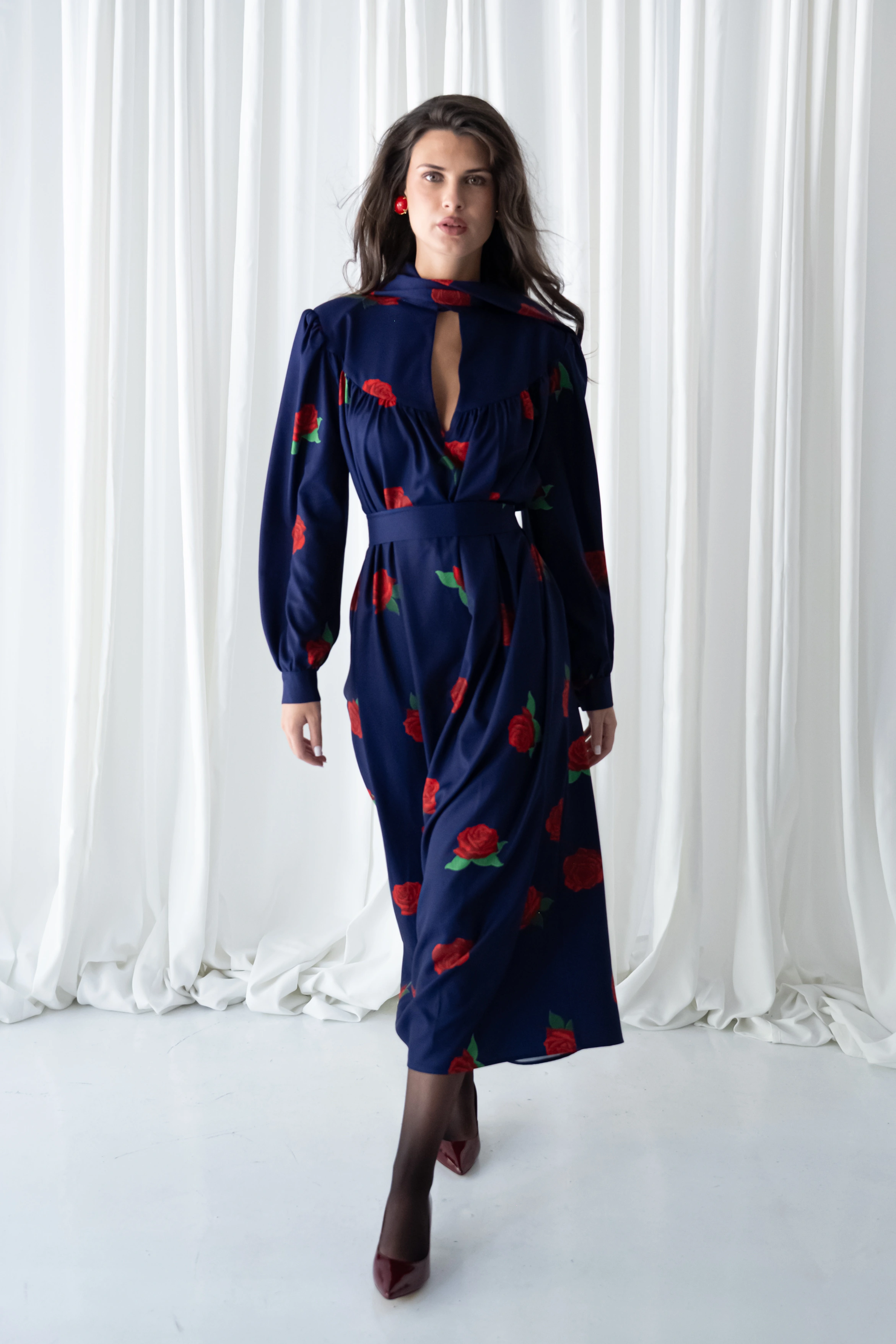 Red Rose Polymorphic Maxi Dress