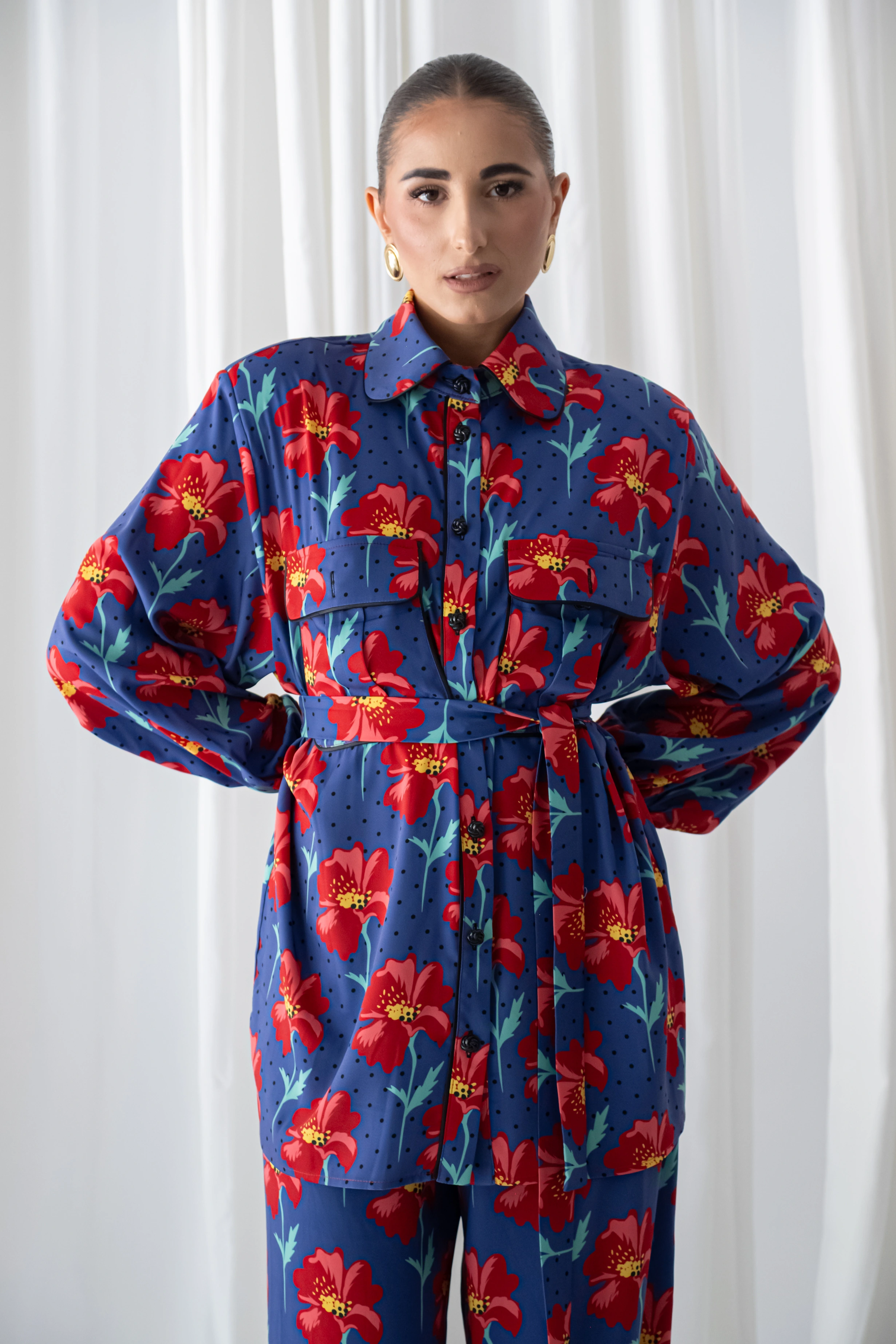 Scarlet Bloom Safari Shirt
