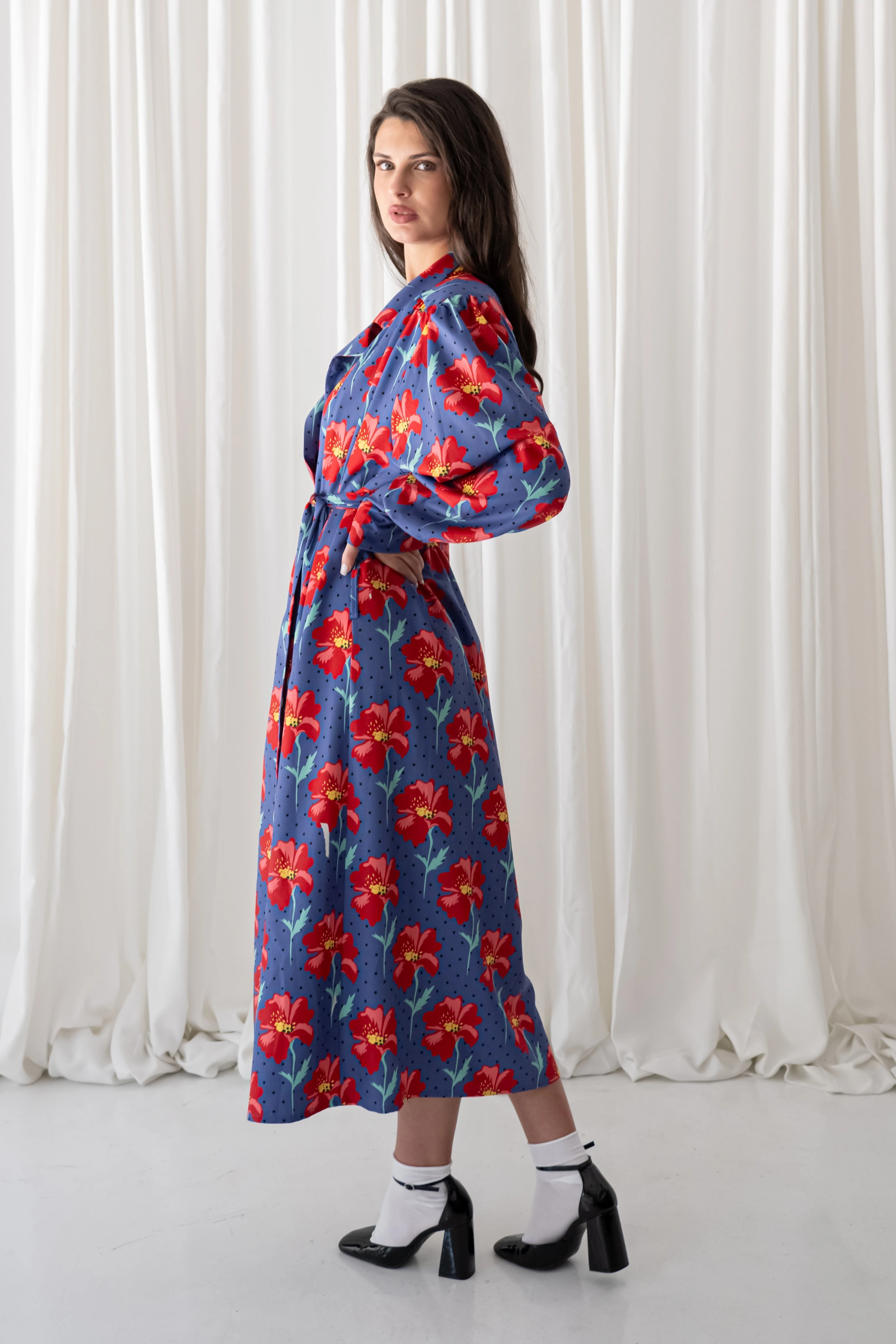 Scarlet Bloom Maxi Vintage Dress