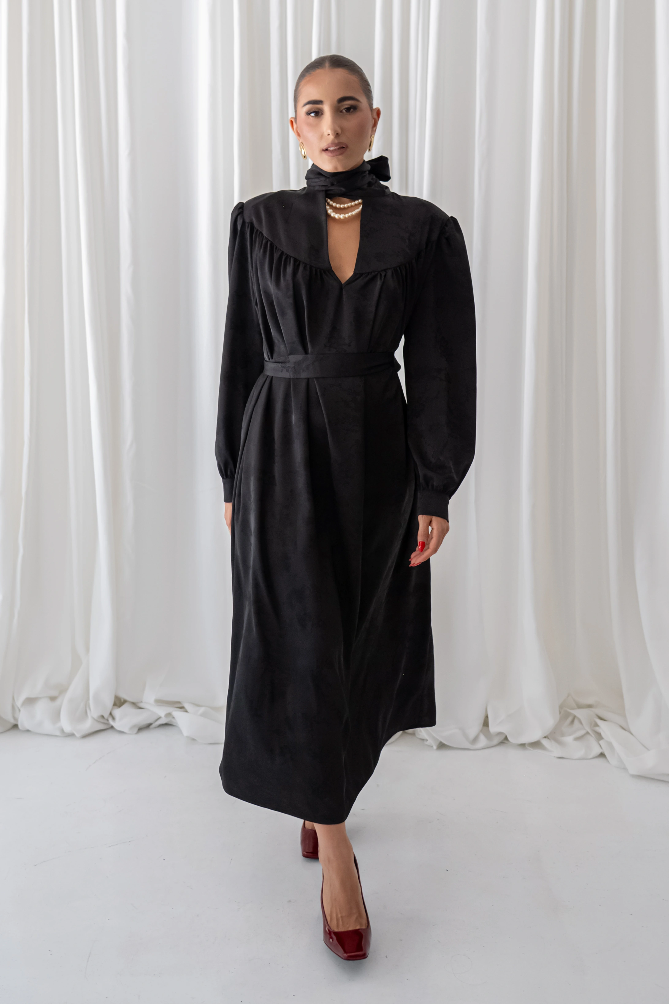 Night Jacquard Polymorphic Maxi Dress